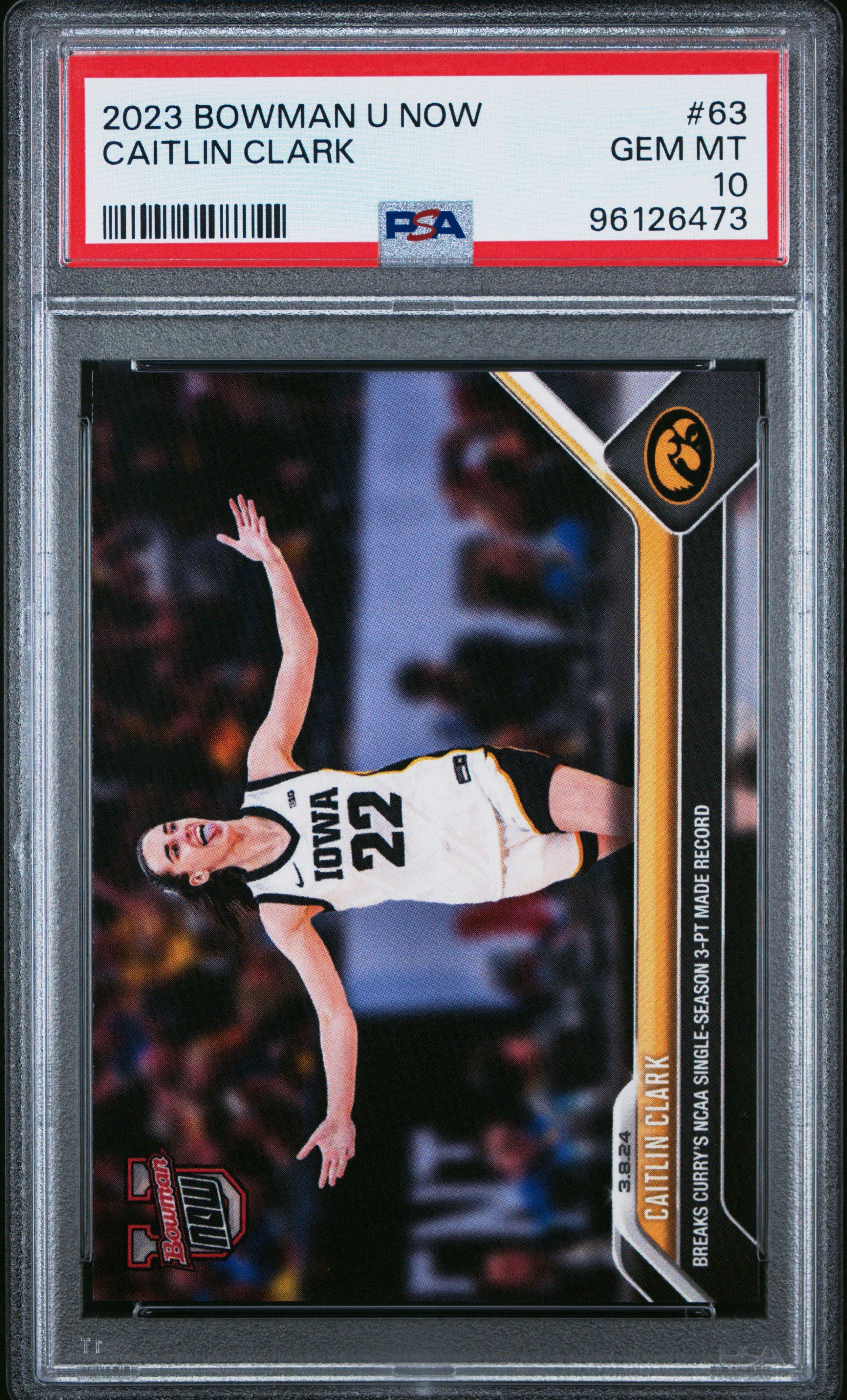 2023 Bowman U Now 63 Caitlin Clark PSA 10