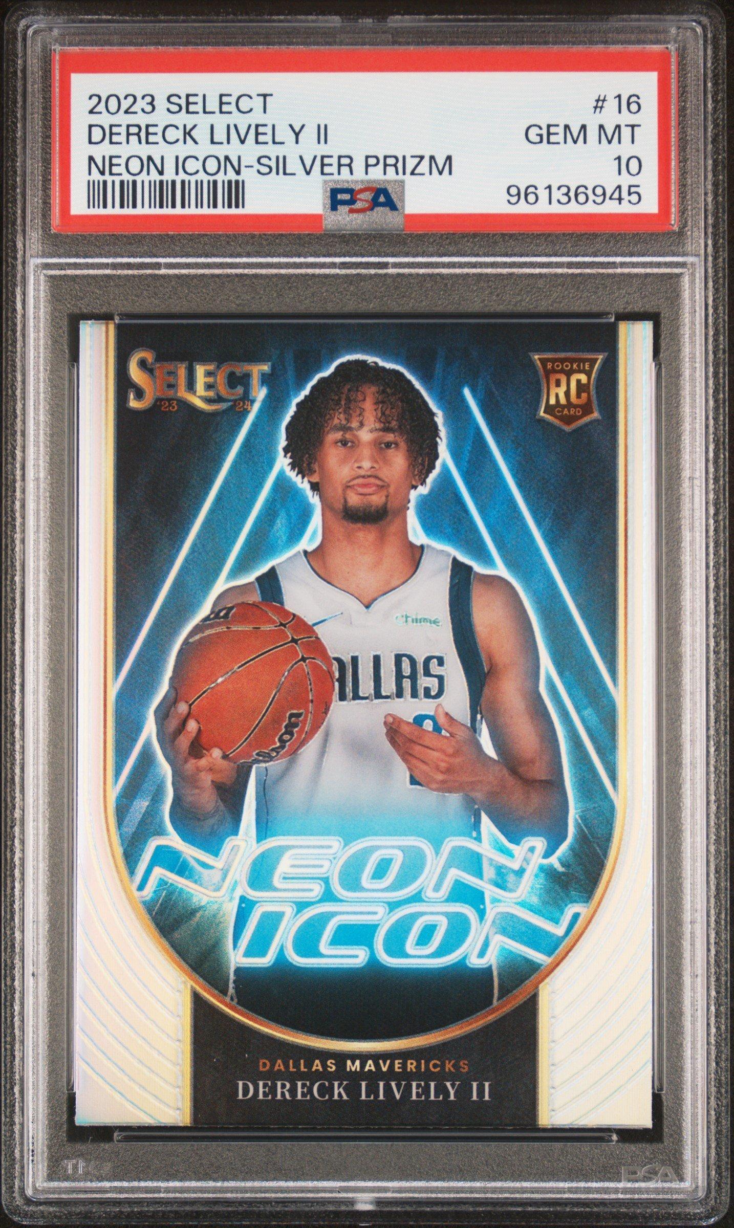 2023 Panini Select Neon Icon 16 Dereck Lively Ii Silver Prizm PSA 