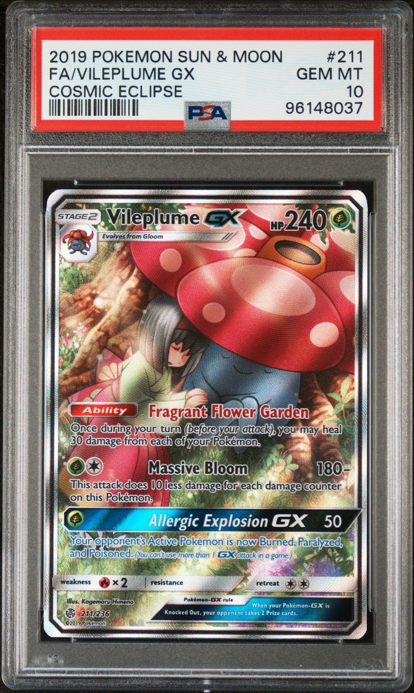 2019 Pokemon Sun & Moon Cosmic Eclipse 211 Full Art/vileplume Gx