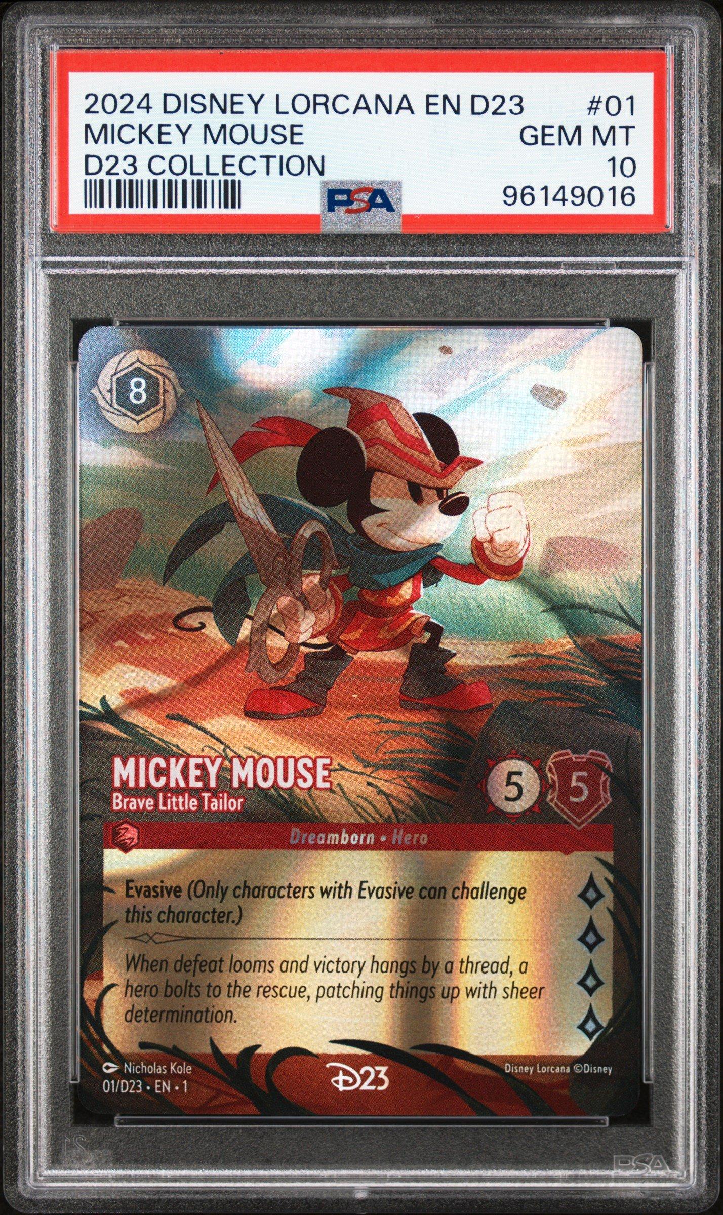 2024 Disney Lorcana En D23-d23 Expo Promo 01 Mickey Mouse - Brave Little Tailor D23 Collection PSA 10