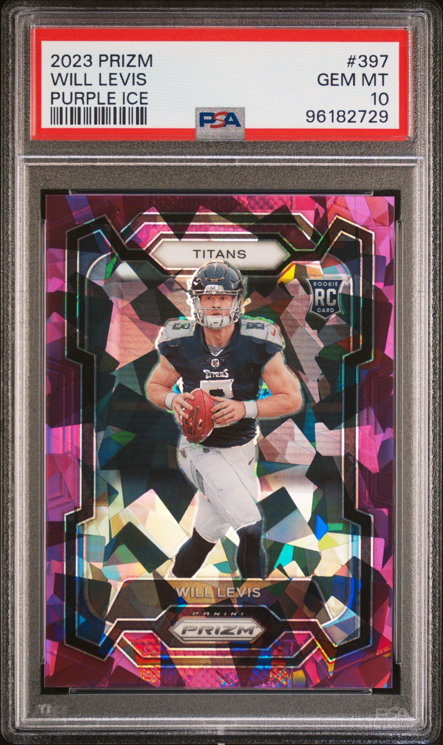 2023 Panini Prizm 397 Will Levis Purple Ice PSA 10