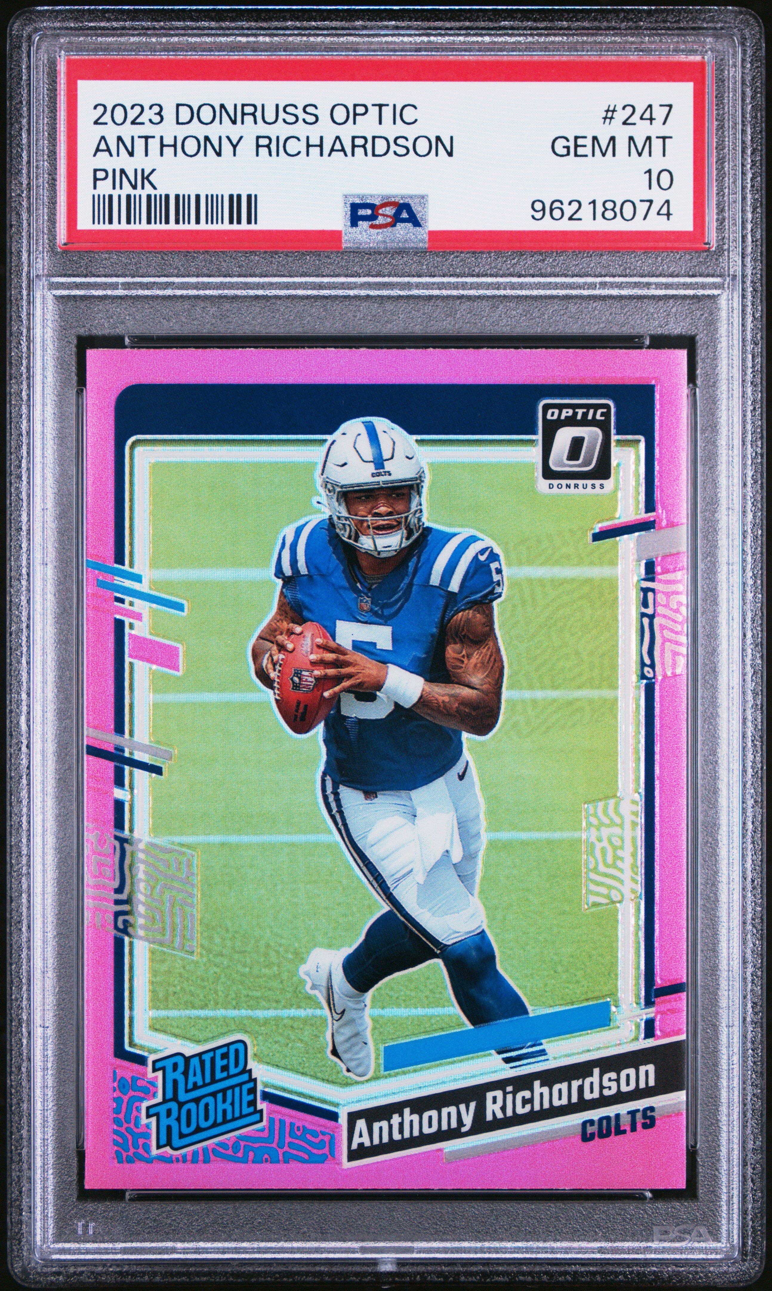 2023 Panini Donruss Optic 247 Anthony Richardson Pink PSA 10