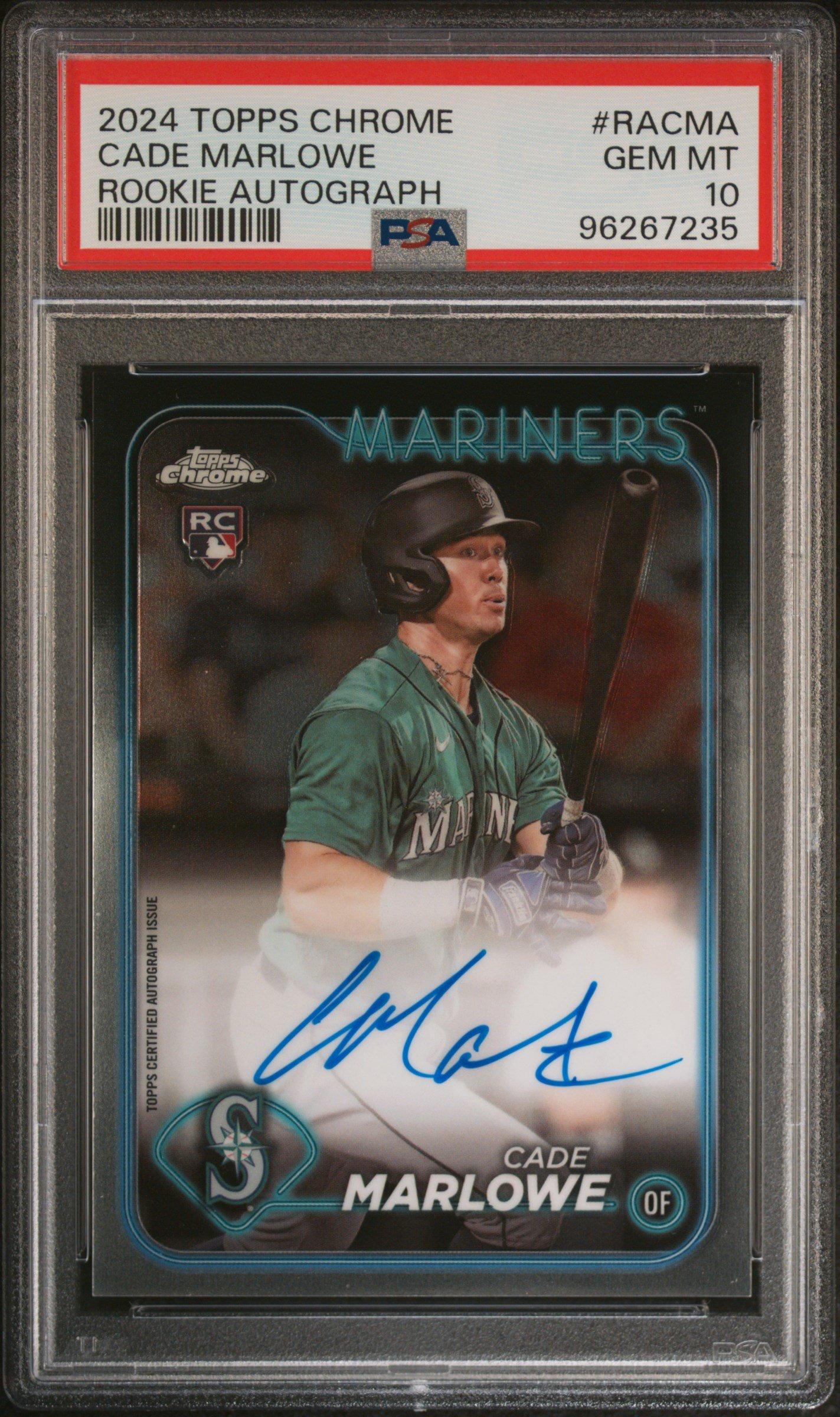 2024 Topps Chrome Rookie Autographs Racma Cade Marlowe PSA 10