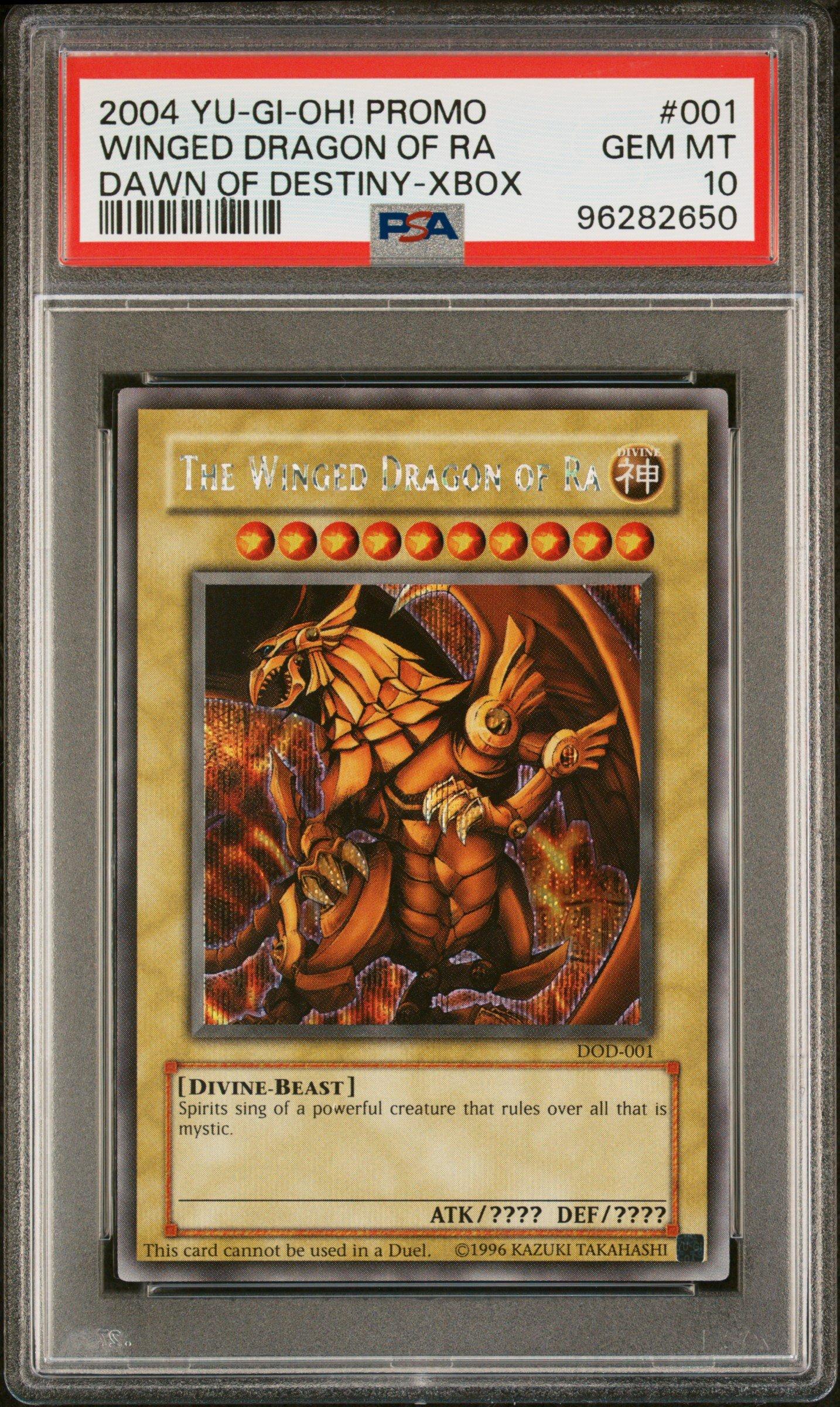2004 Yu-gi-oh! Promo 001 The Winged Dragon Of Ra Dawn Of Destiny-xbox PSA 10