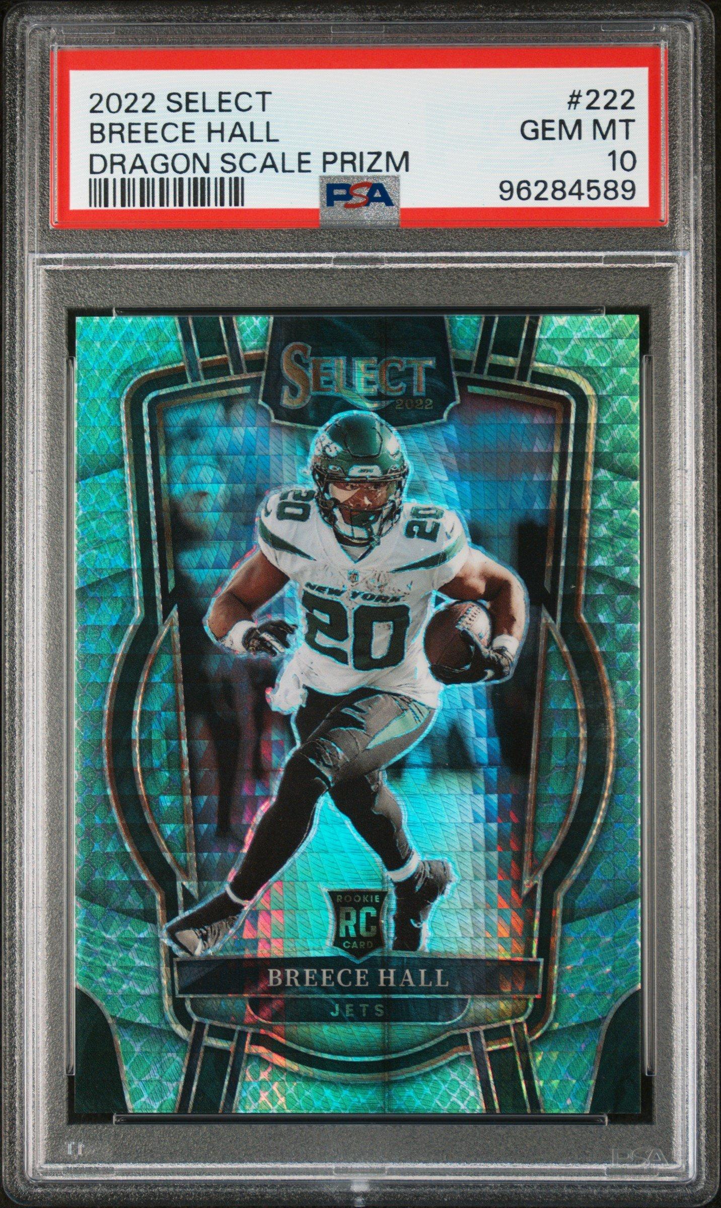 2022 Panini Select 222 Breece Hall Dragon Scale Prizm PSA 10