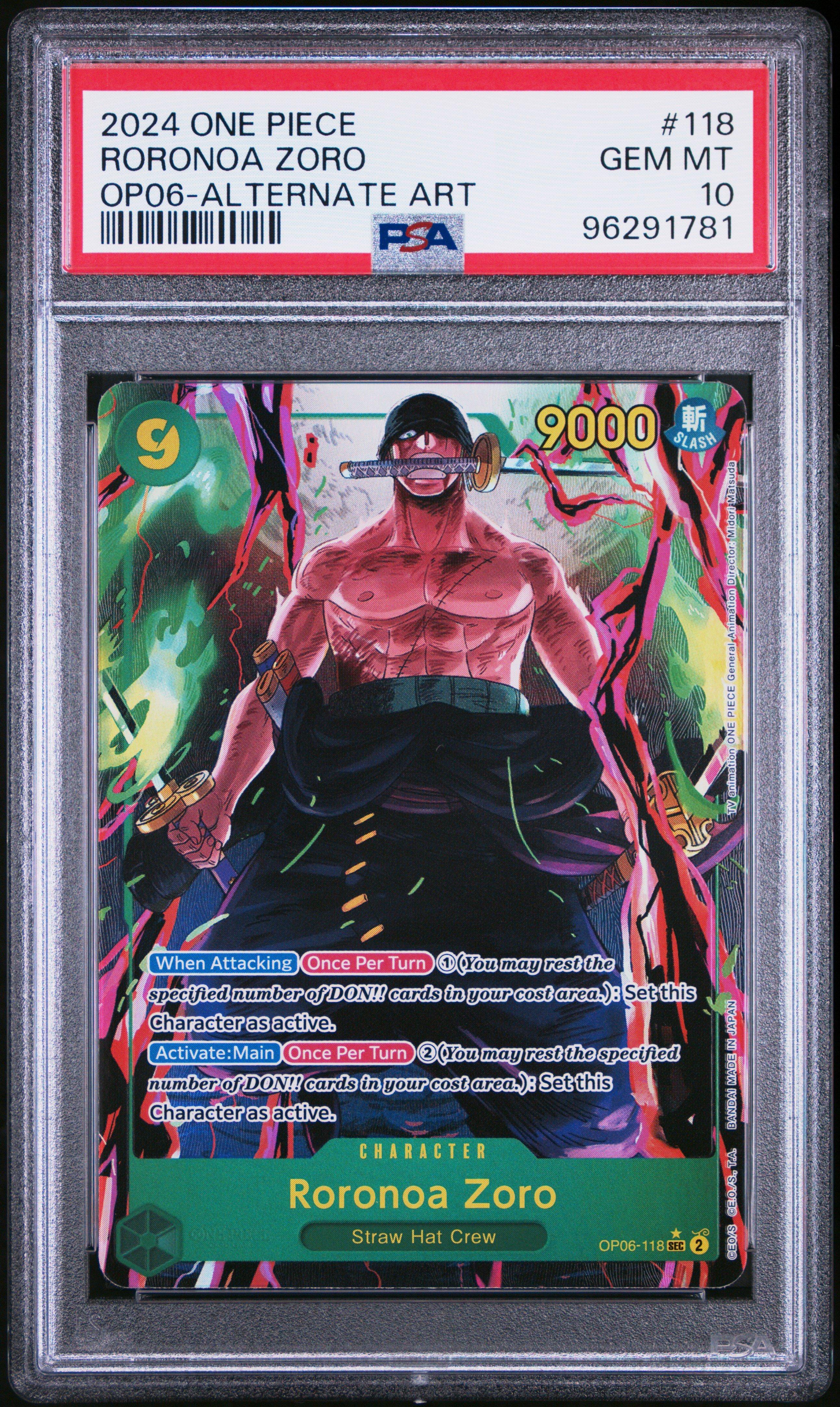 2024 One Piece Op06-wings Of The Captain 118 Roronoa Zoro