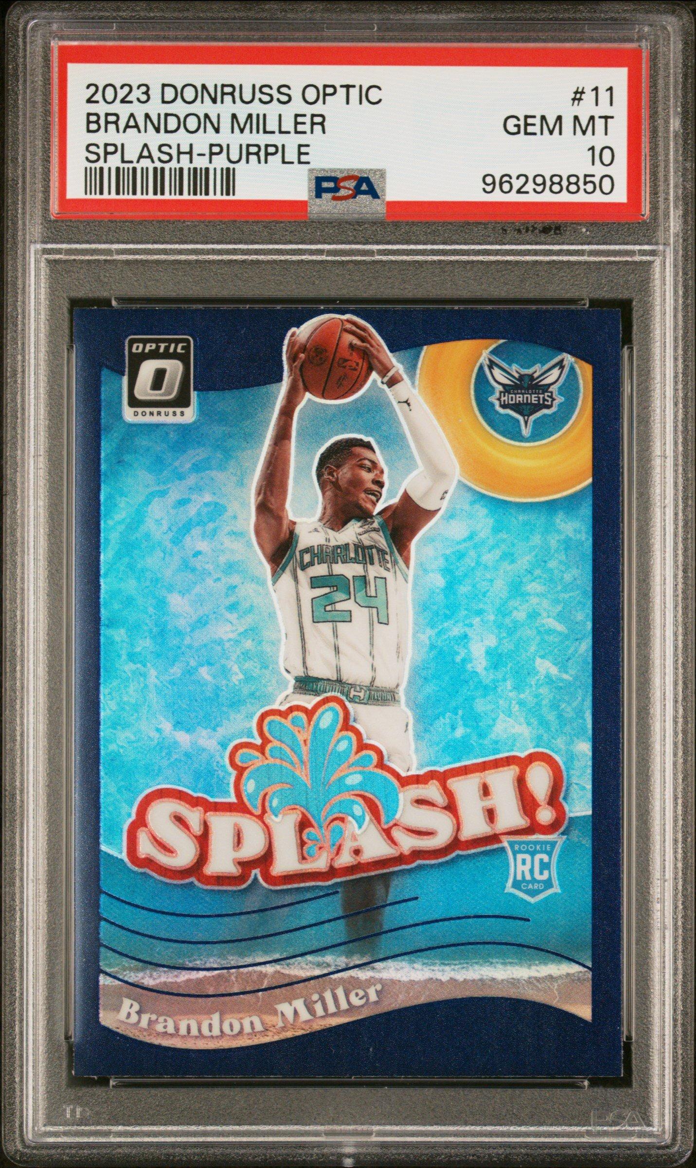 2023 Panini Donruss Optic Splash 11 Brandon Miller Purple PSA 10
