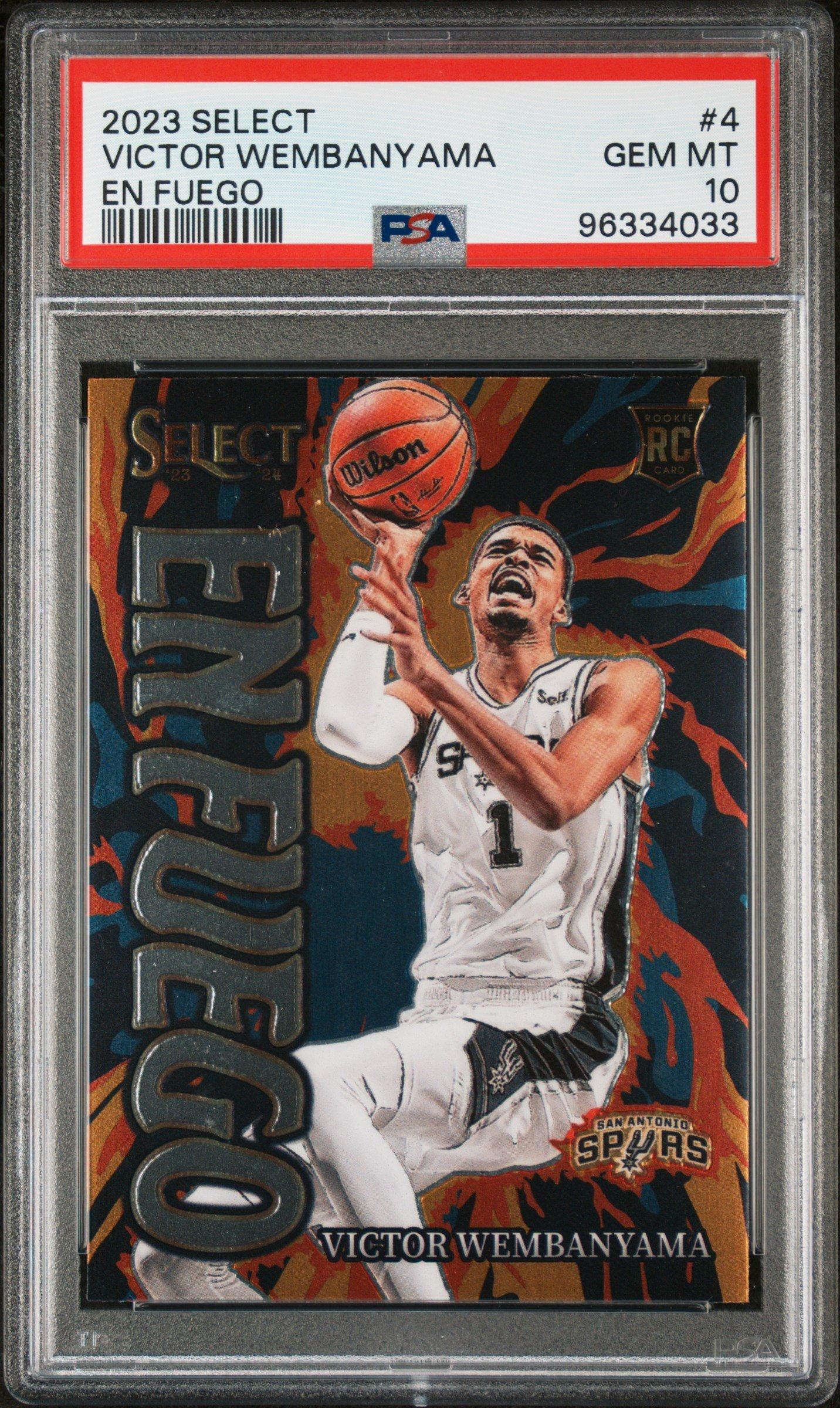 ウエンバンヤマ　ウェンバニャマ　RCカード　PSA10 2023 Panini Select En Fuego 4 Victor Wembanyama PSA 10 Graded Card