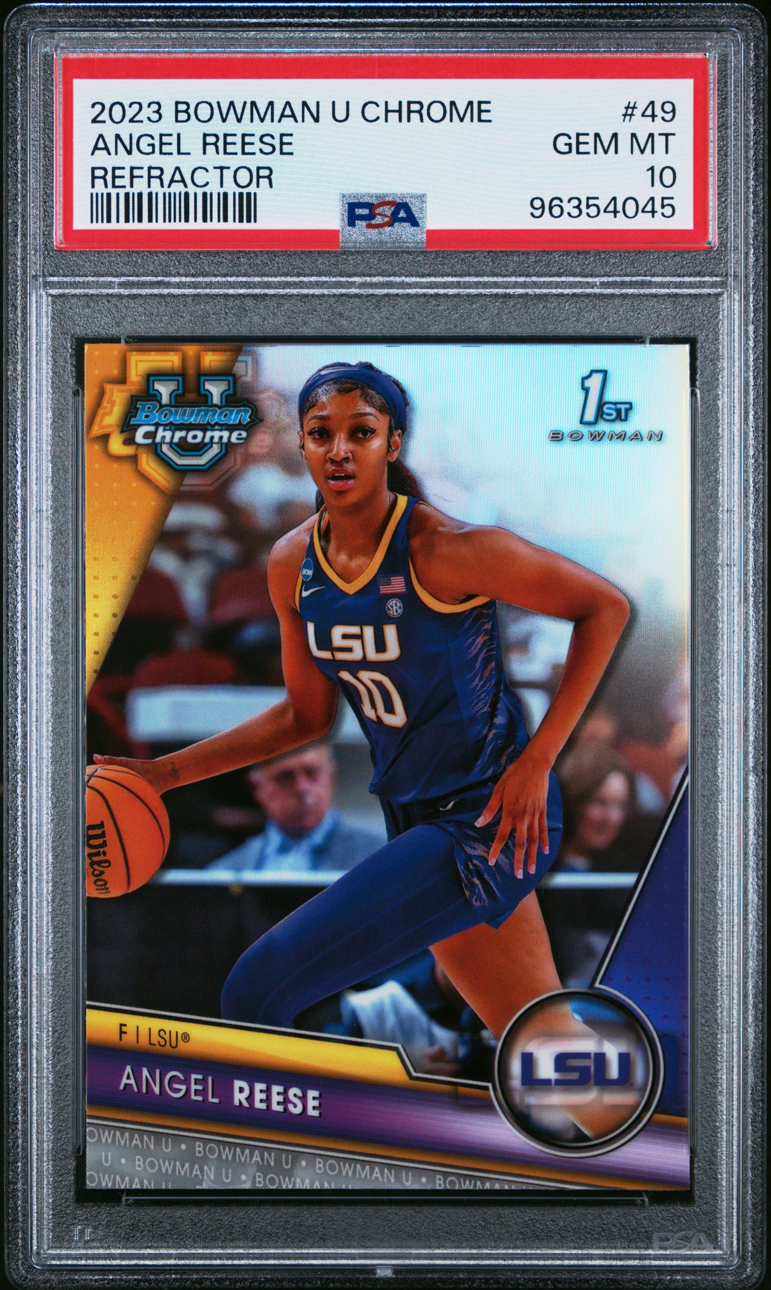 2023 Bowman University Chrome 49 Angel Reese Refractor PSA 10