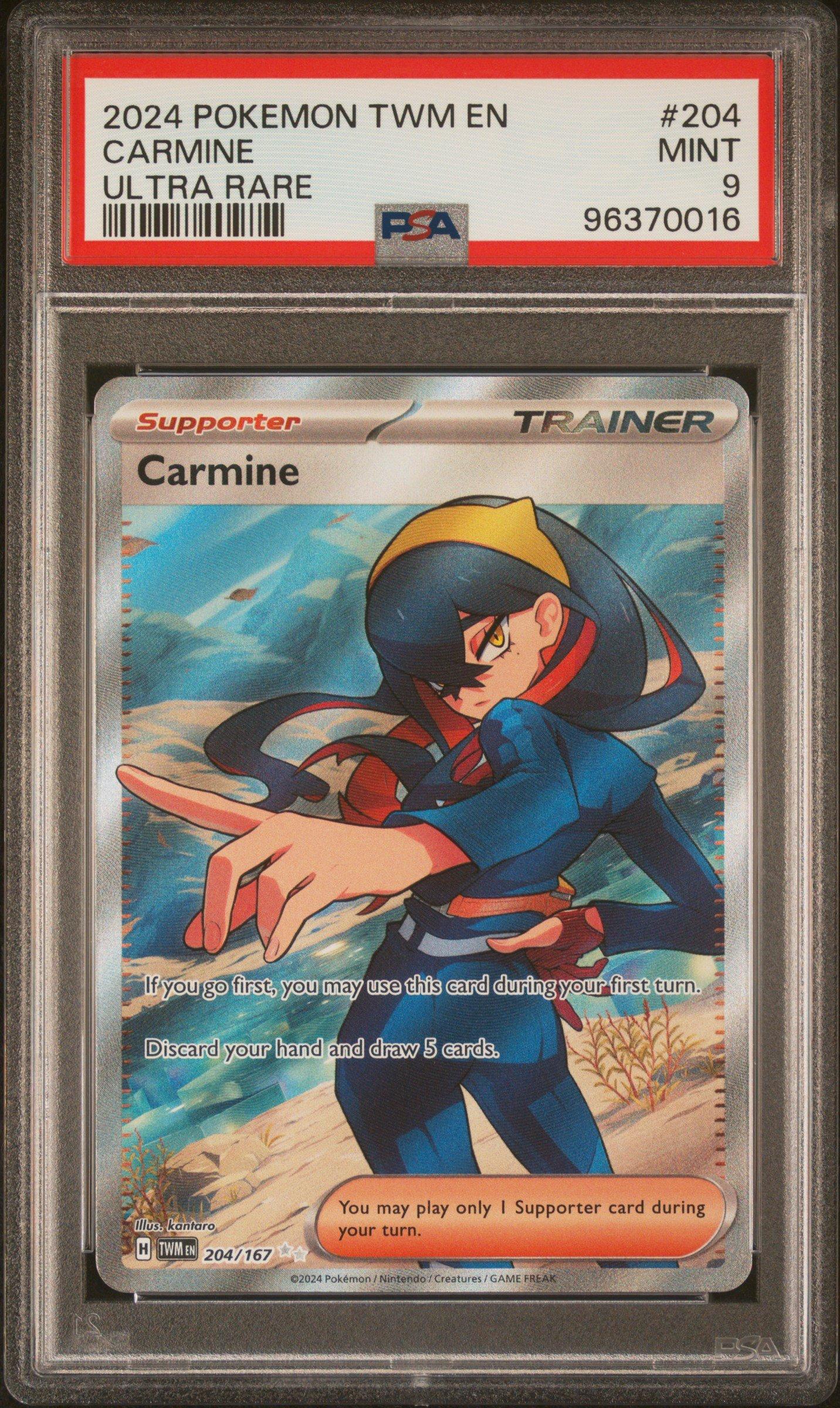 2024 Pokemon Twm En-twilight Masquerade 204 Carmine Ultra Rare PSA 9 Graded  Card | GameStop
