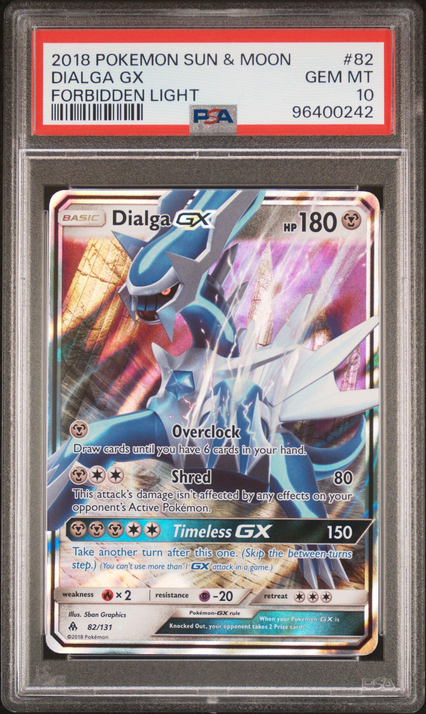 2018 Pokemon Sun & Moon Forbidden Light 82 Dialga Gx PSA 10