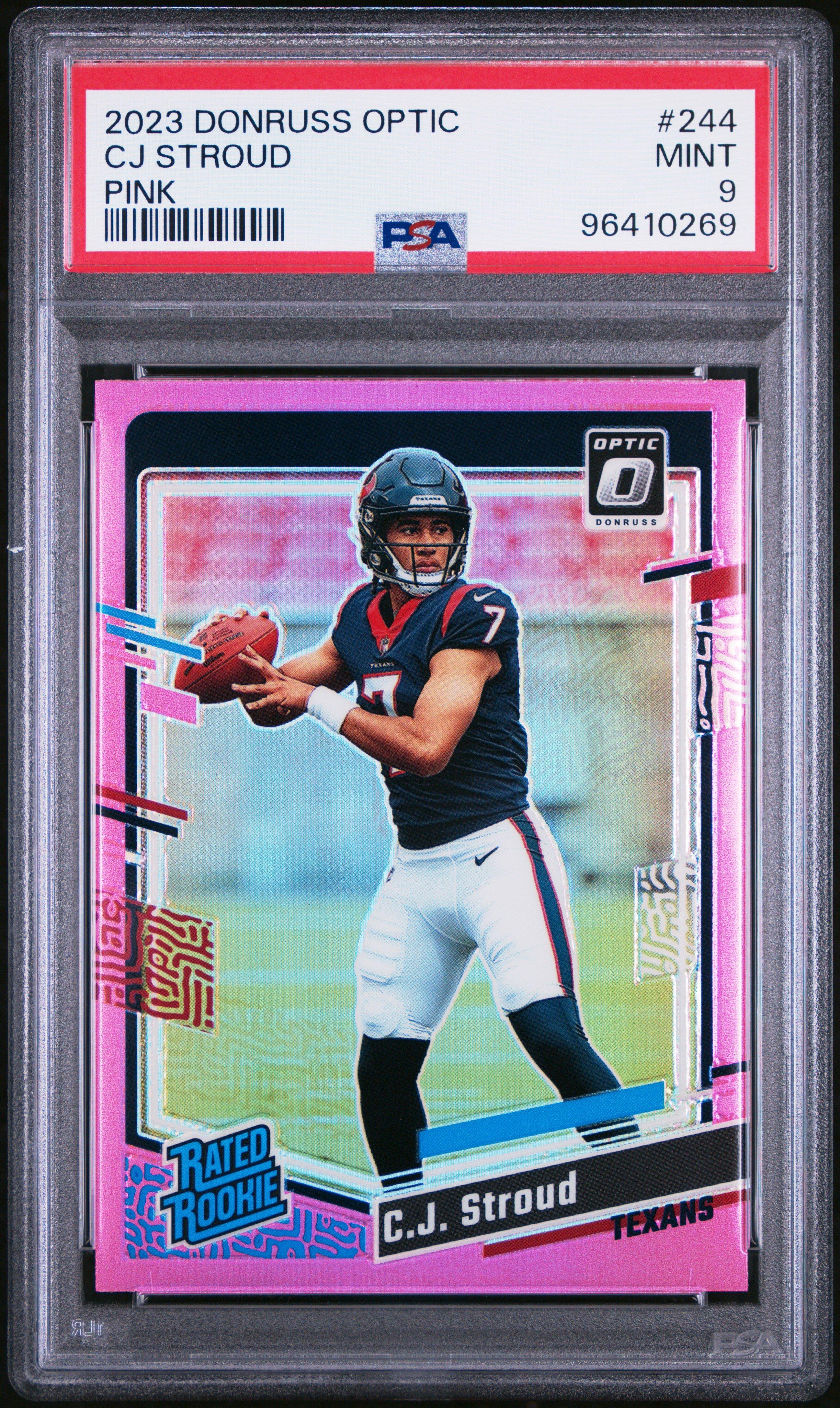 2023 Panini Donruss Optic 244 Cj Stroud Pink PSA 9
