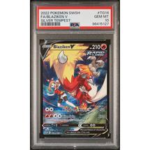 2022 Pokemon Sword & Shield Silver Tempest Tg14 Full Art/blaziken V PSA 10