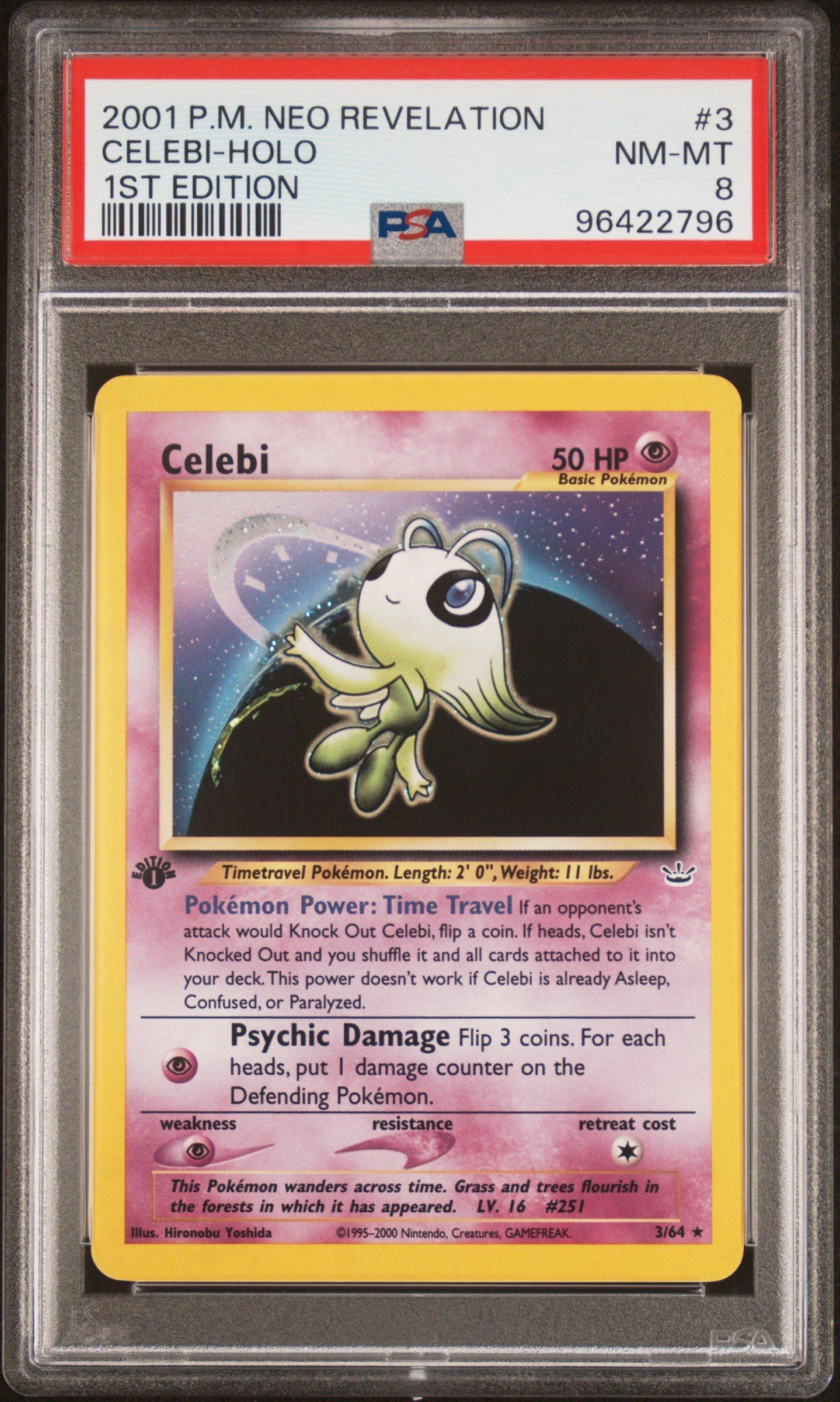 2001 Pokemon Neo Revelation 3 Celebi-holo 1st Edition PSA 8 Graded