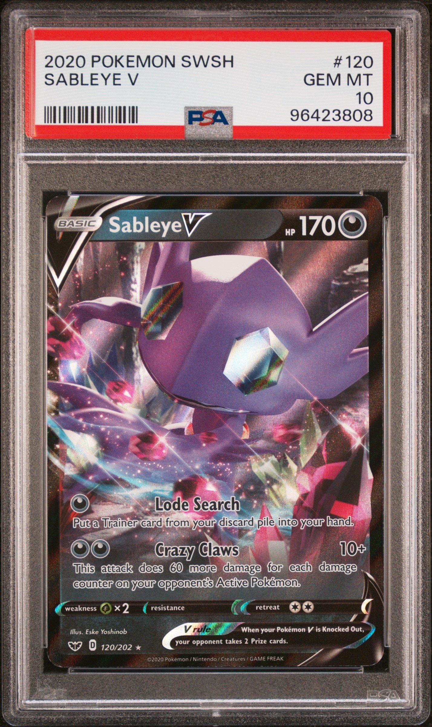 2020 Pokemon Sword & Shield 120 Sableye V PSA 10