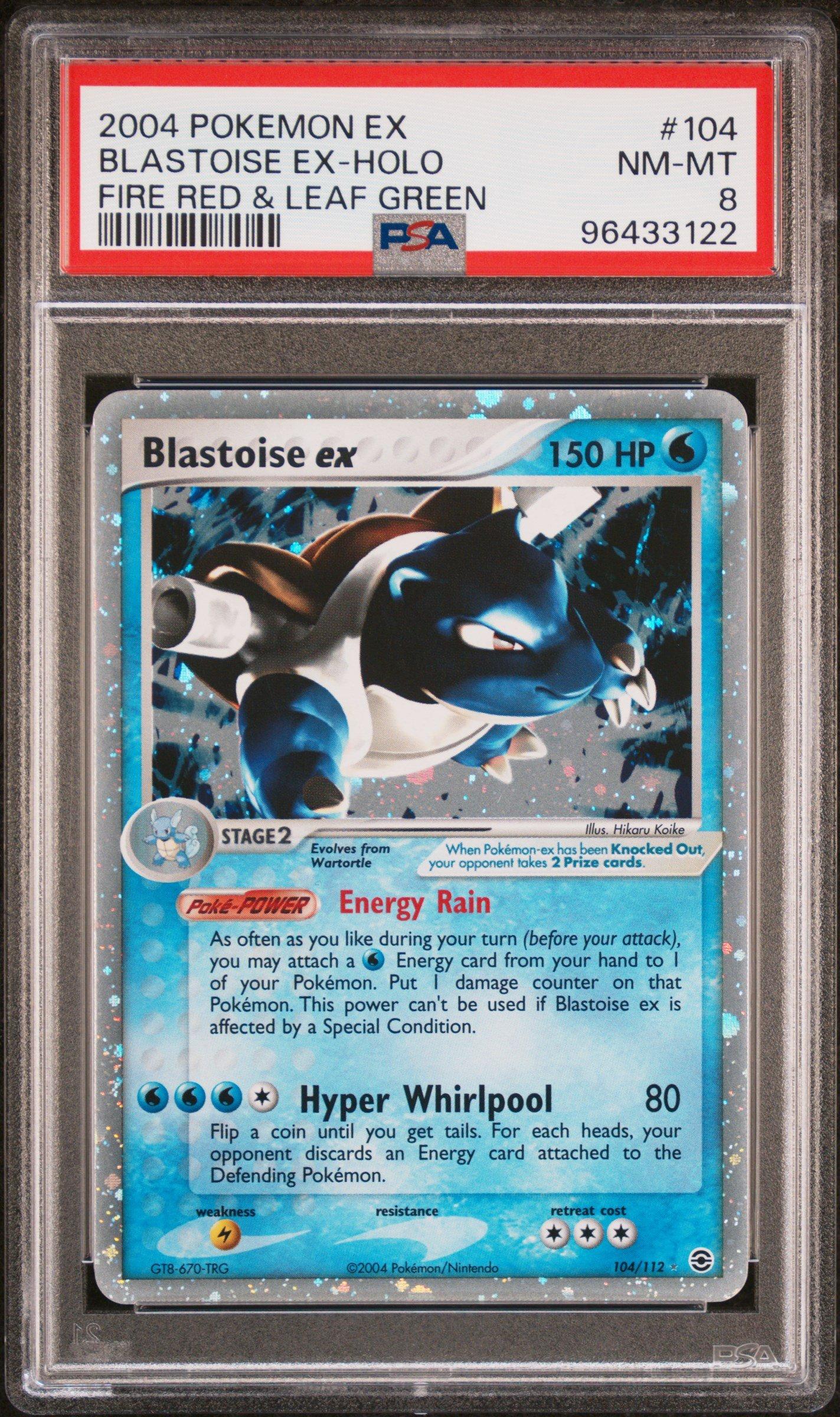 2004 Pokemon Ex Fire Red & Leaf Green 104 Blastoise Ex-holo PSA 8
