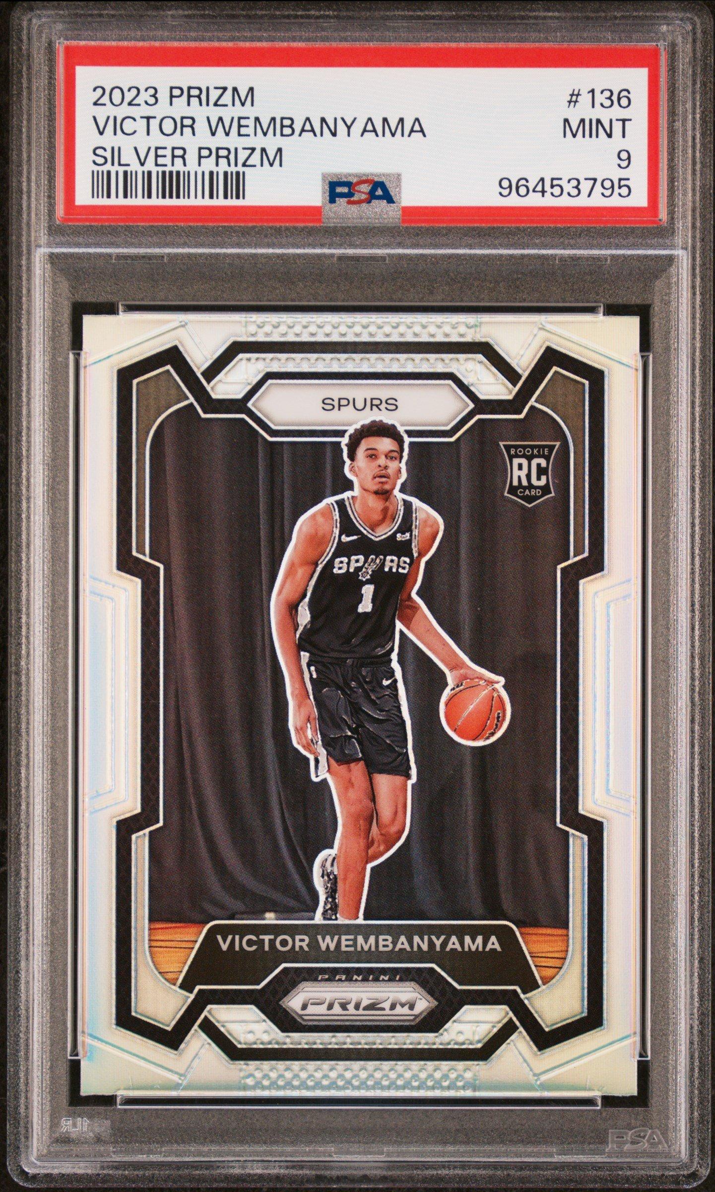 2023 Panini Prizm 136 Victor Wembanyama Silver Prizm PSA 9 Graded