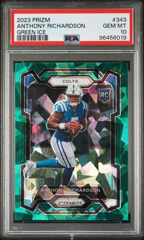 2023 Panini Prizm 343 Anthony Richardson Purple Pulsar PSA