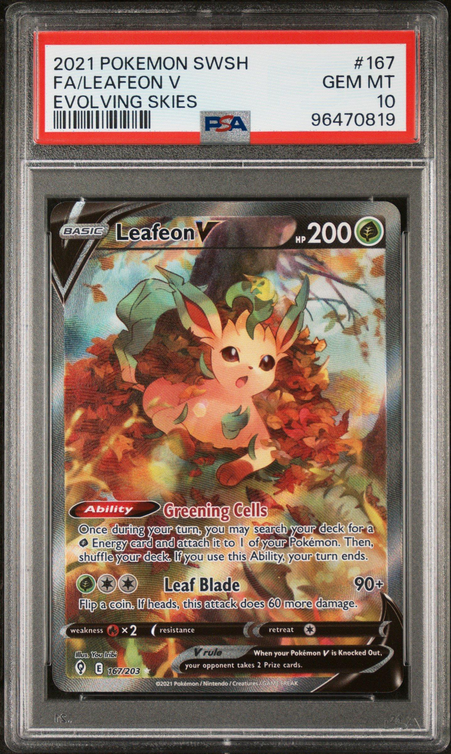 leafeon v pokemon card 2025 Chinese Scarlet & Violet Gem Pack Volume 2 Holo #713 CGC 10 PRISTINE on Fanatics Collect Ability  Greening Cells Once during your turn pokemon SWSH07: Evolving Skies Leafeon