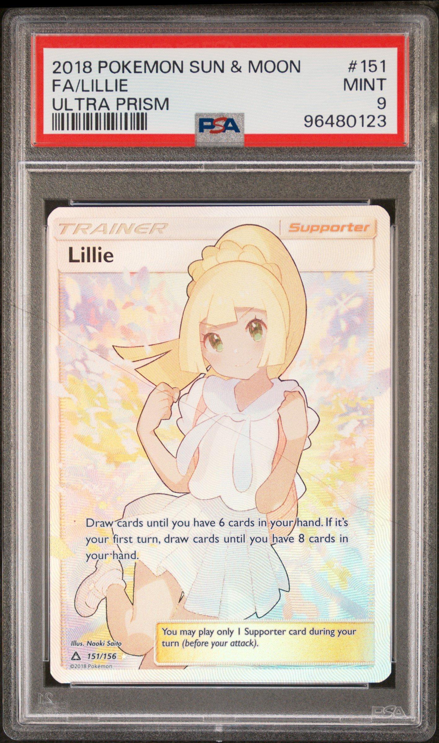 2018 Pokemon Sun & Moon Ultra Prism 151 Full Art/lillie PSA 9