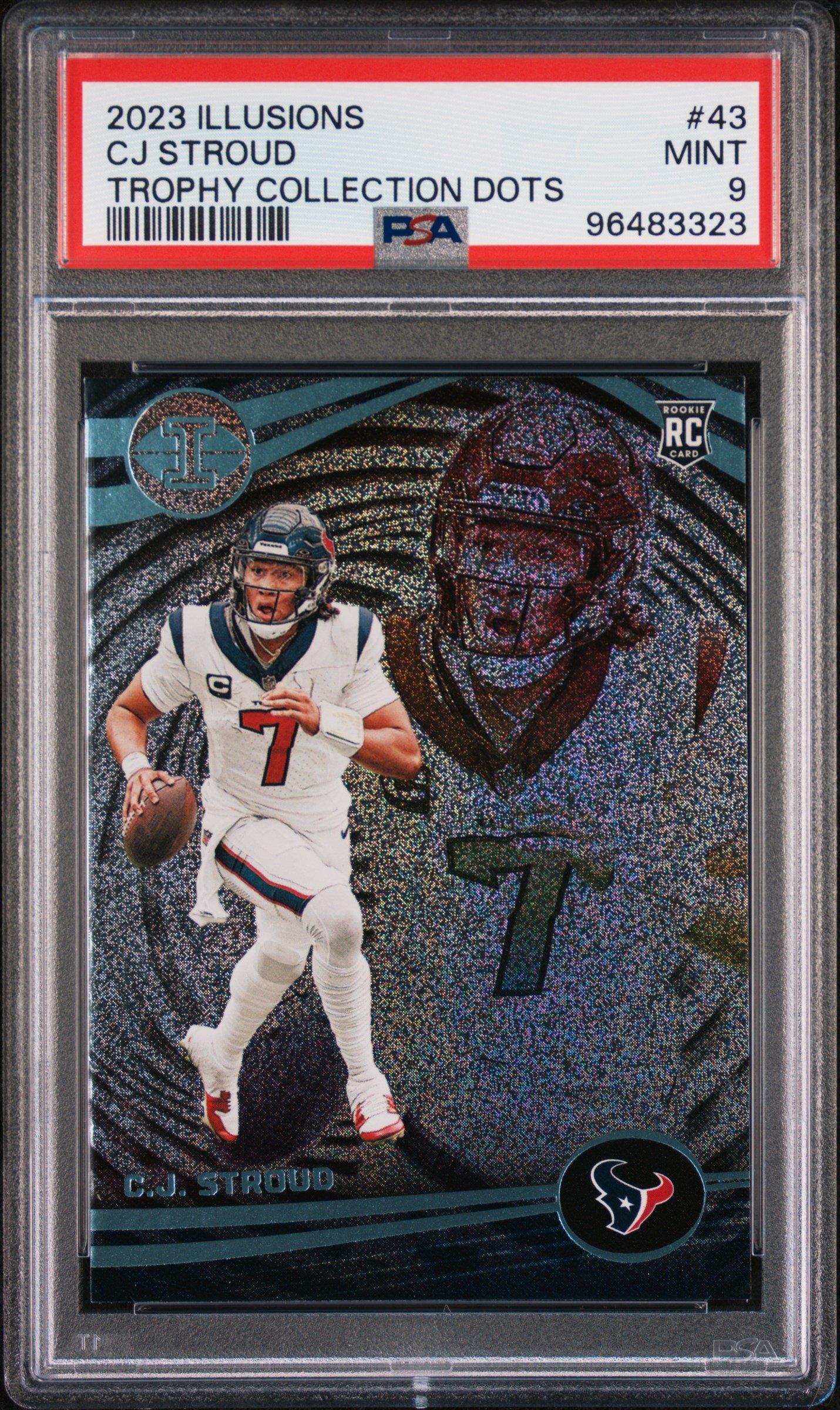 2023 Panini Illusions 43 Cj Stroud Trophy Collection Dots PSA 9