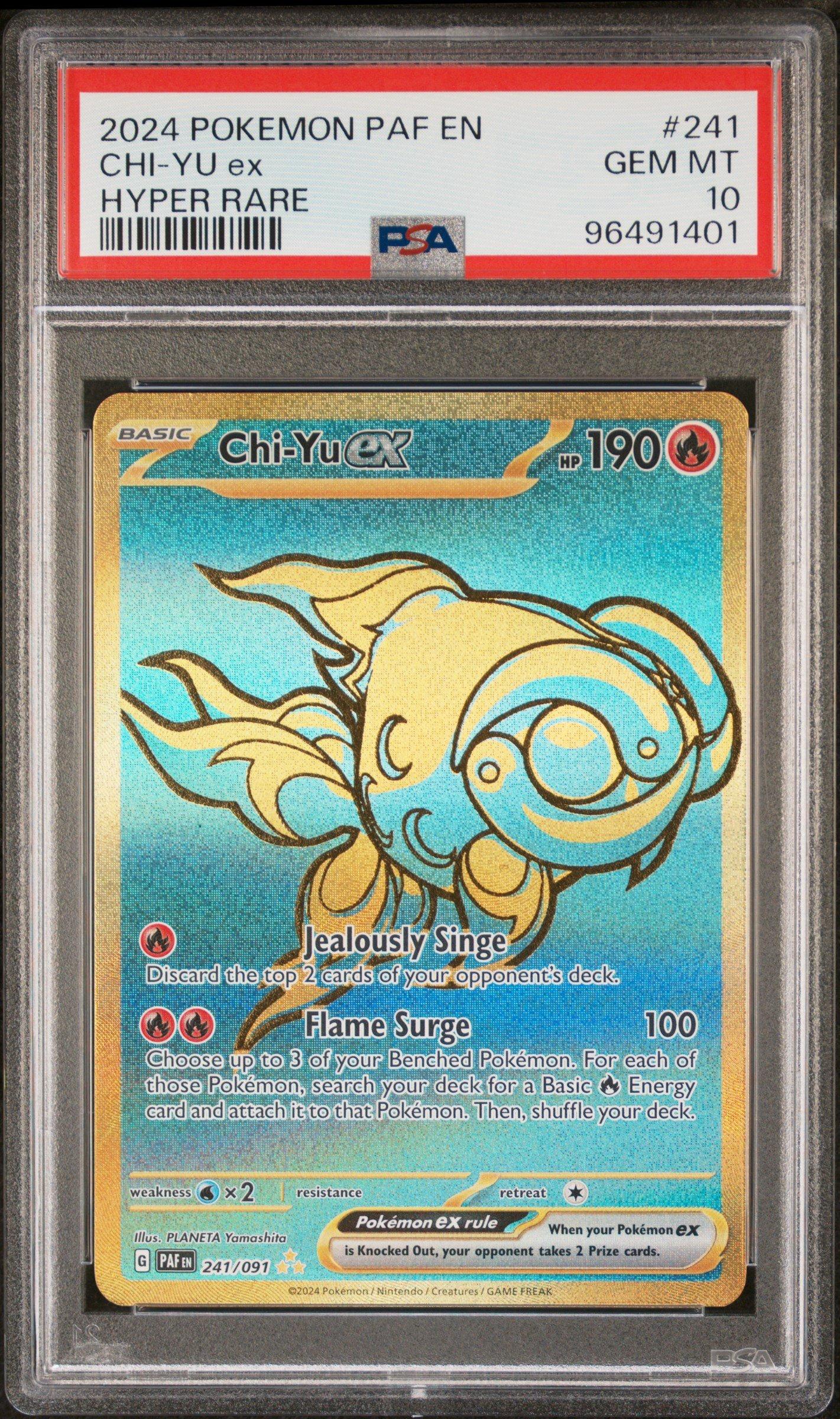 2024 Pokemon Paf En-paldean Fates 241 Chi-yu Ex Hyper Rare PSA 10