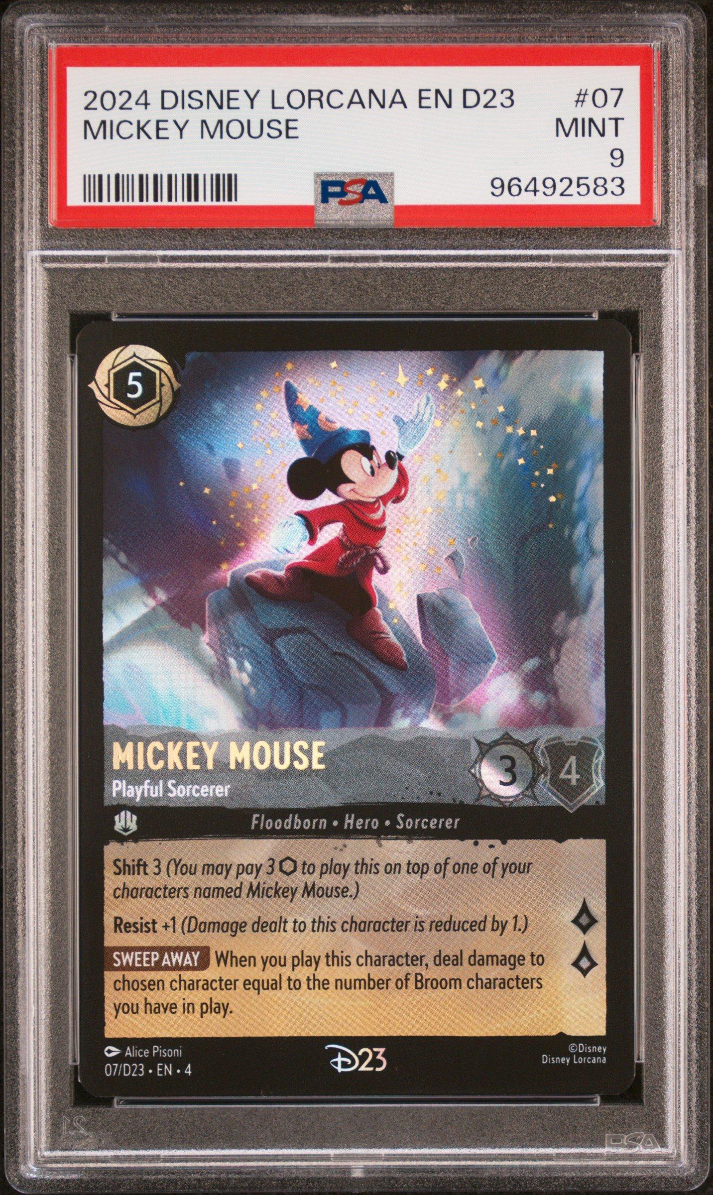 2024 Disney Lorcana En D23-d23 Expo Promo 07 Mickey Mouse - Playful  Sorcerer PSA 9 | GameStop