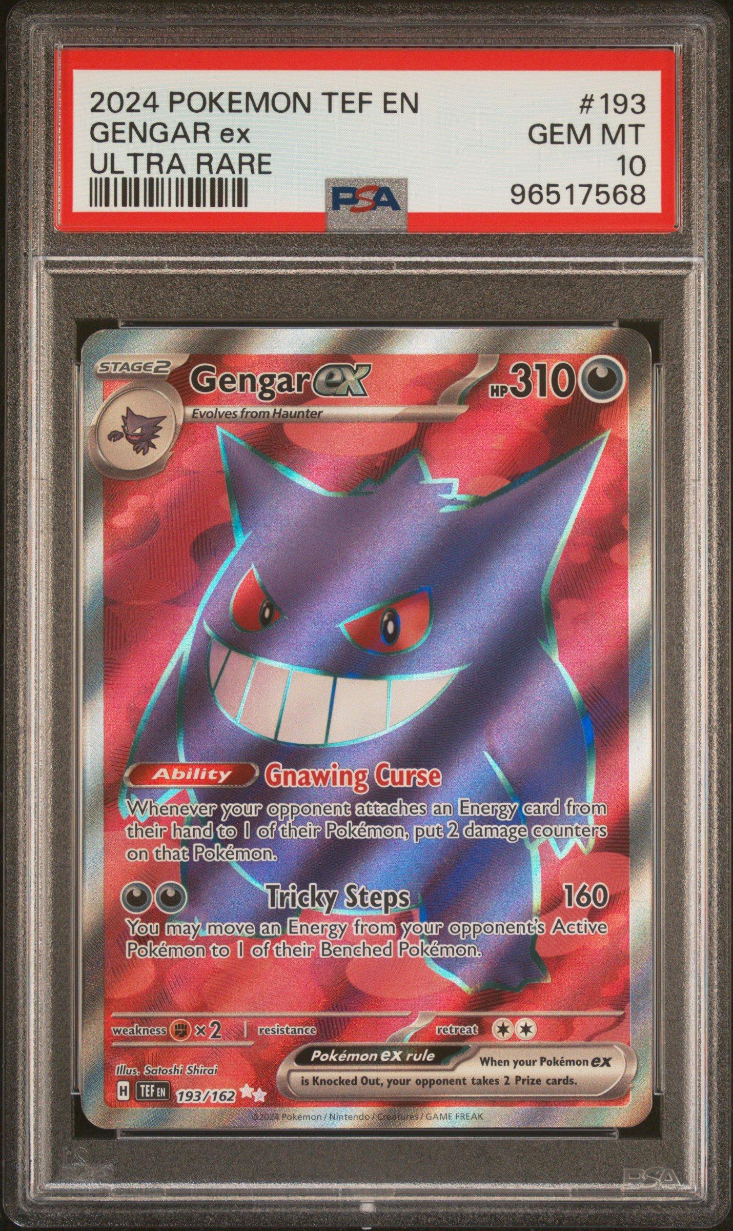 2024 Pokemon Tef En-temporal Forces 193 Gengar Ex Ultra Rare PSA