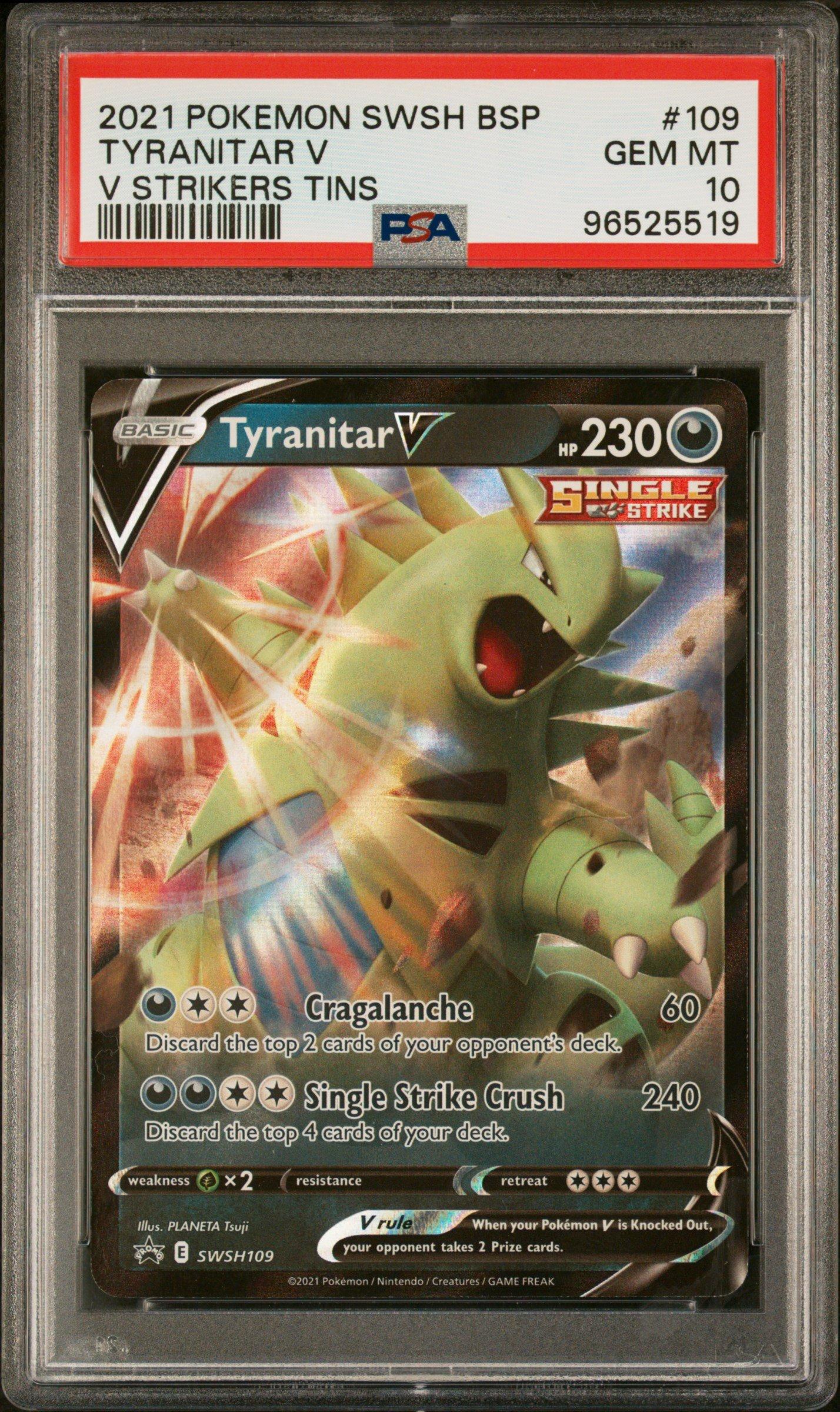 2021 Pokemon Swsh Black Star Promo 109 Tyranitar V V Strikers Tins