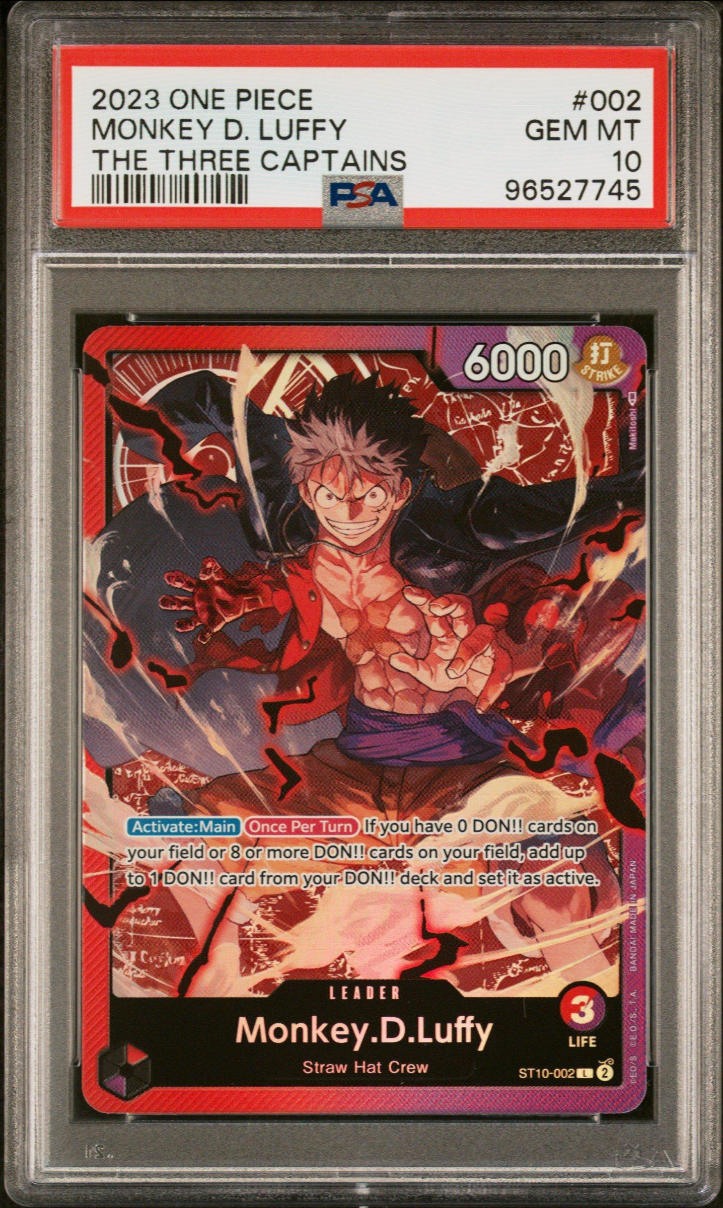 2023 One Piece Ultra Deck-the Three Captains 002 Monkey D. Luffy PSA 10  Graded Card | GameStop