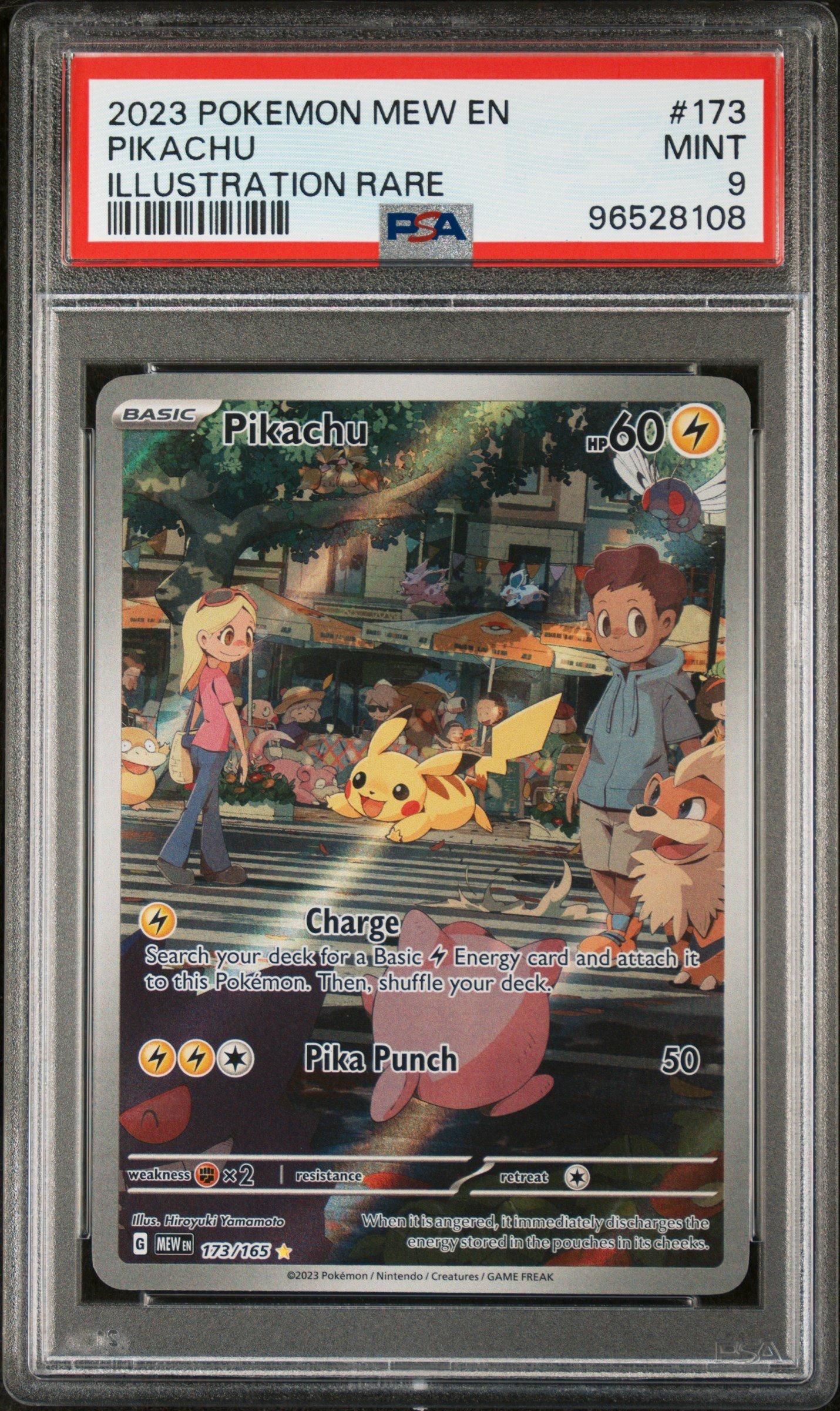2023 Pokemon Mew En-151 173 Pikachu Illustration Rare PSA 9 Graded