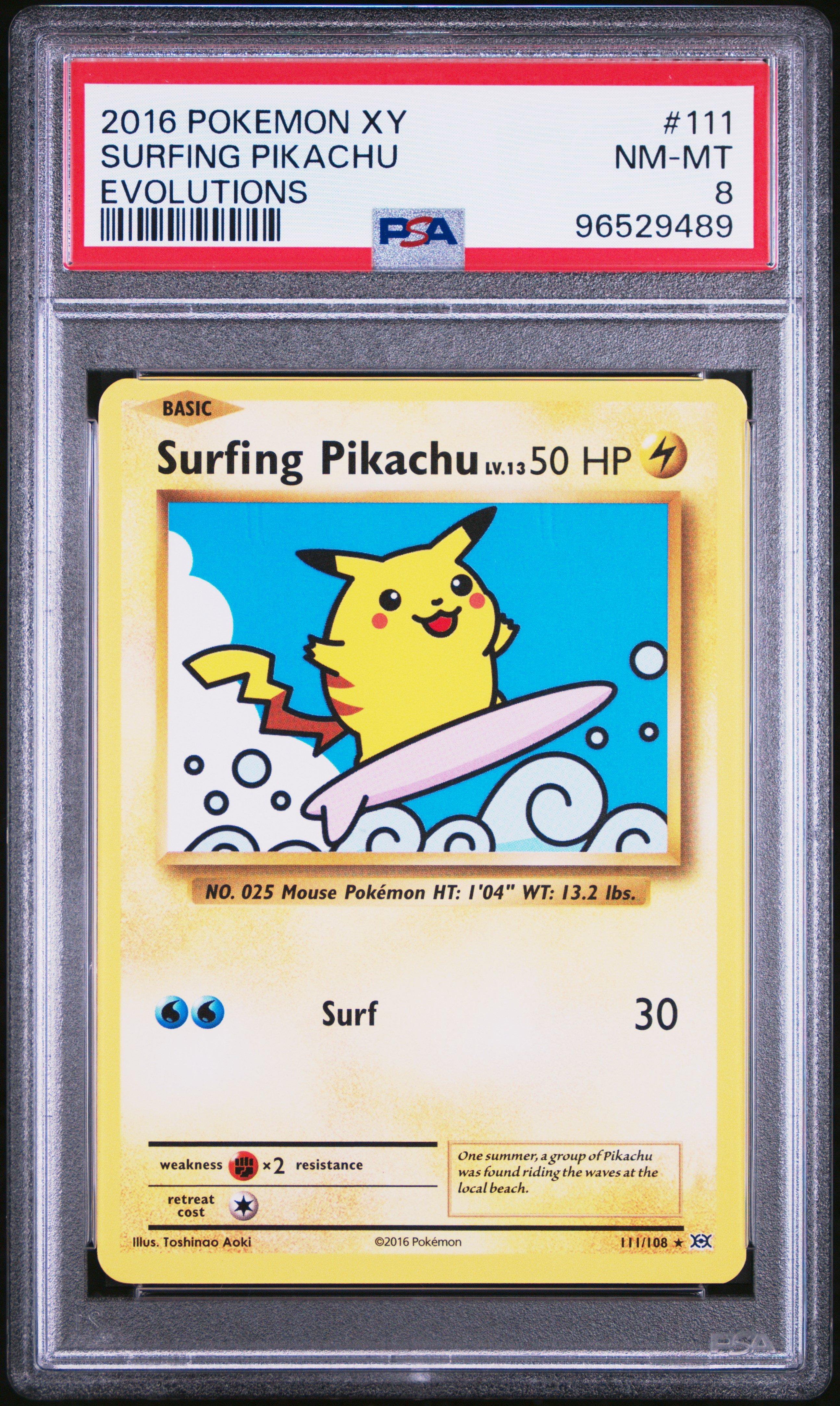 2016 Pokemon Xy Evolutions 111 Surfing Pikachu PSA 8 | GameStop