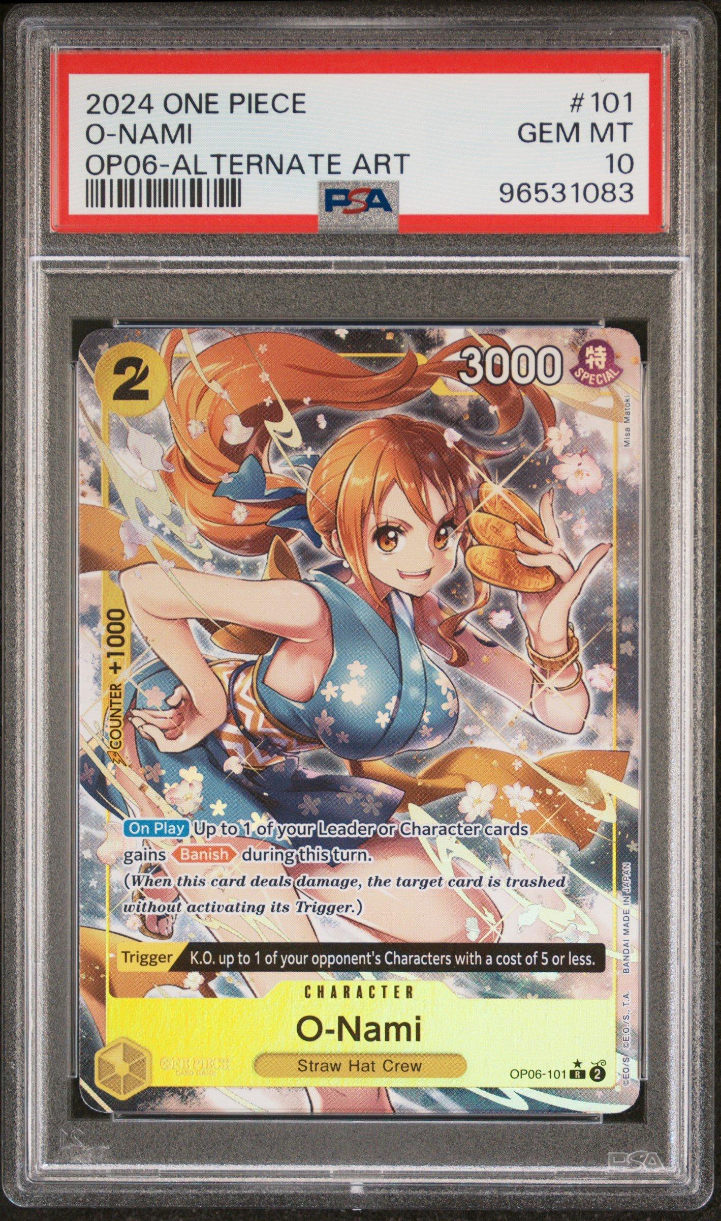 2024 One Piece Wings Of The Captain 101 O-nami Alternate Art PSA