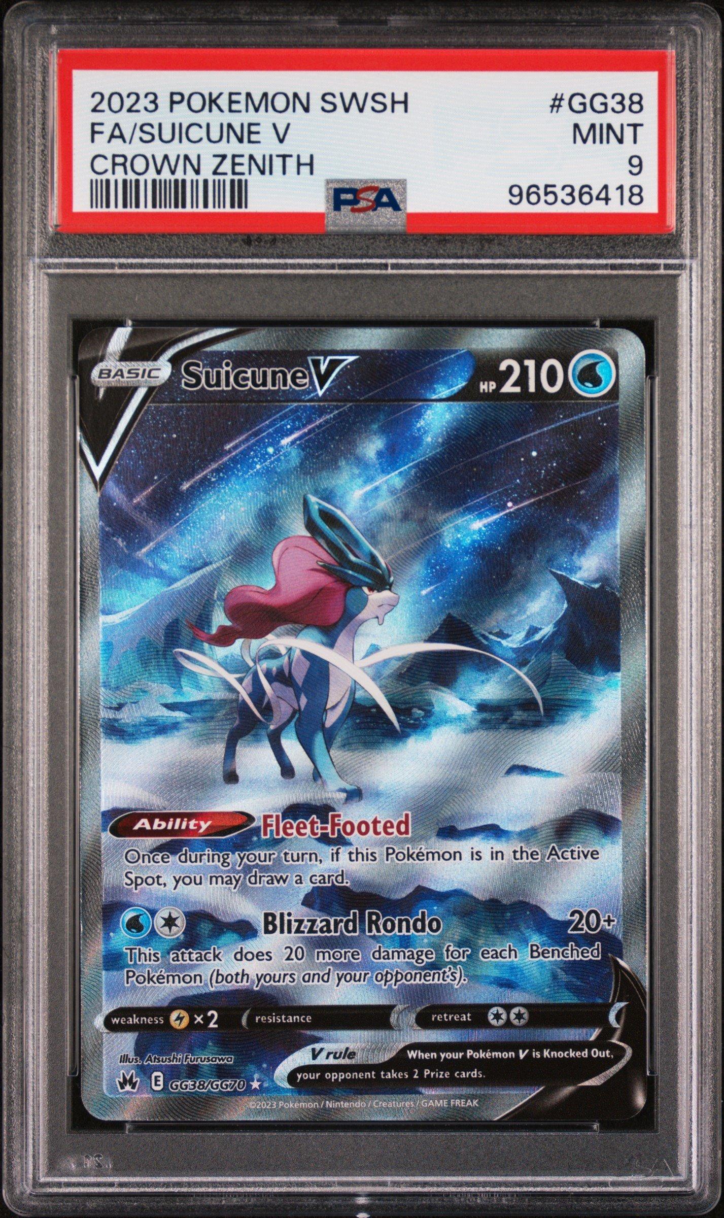 2023 Pokemon Sword And Shield Crown Zenith Gg38 Full Art/suicune V