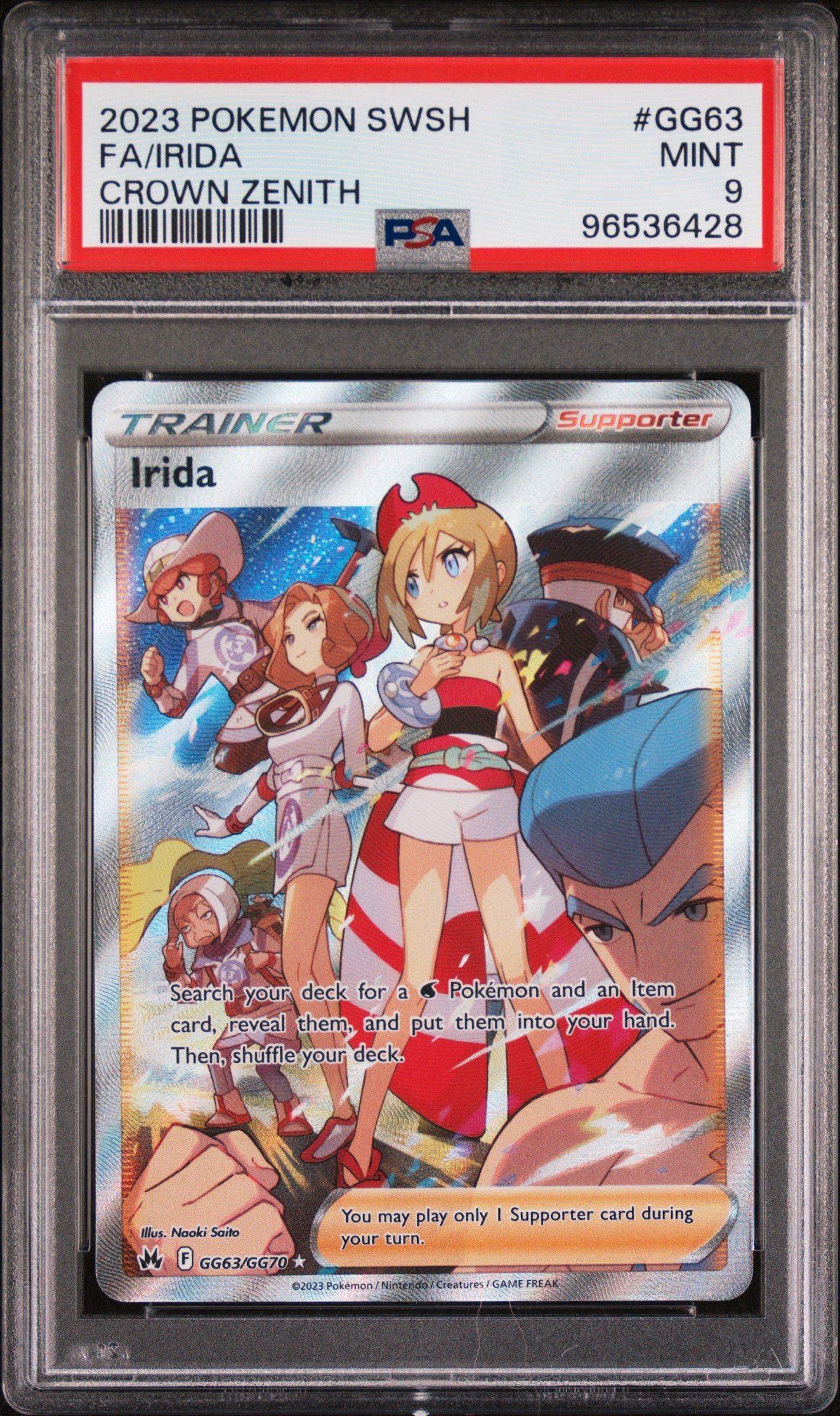 2023 Pokemon Sword And Shield Crown Zenith Gg63 Full Art/irida PSA