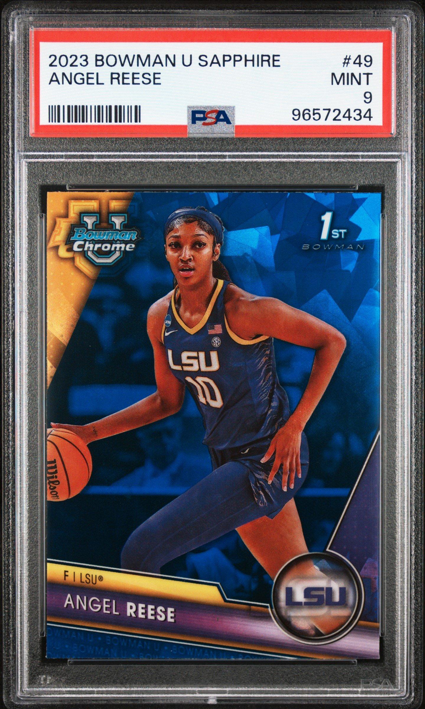 2023 Bowman University Chrome Sapphire 49 Angel Reese PSA