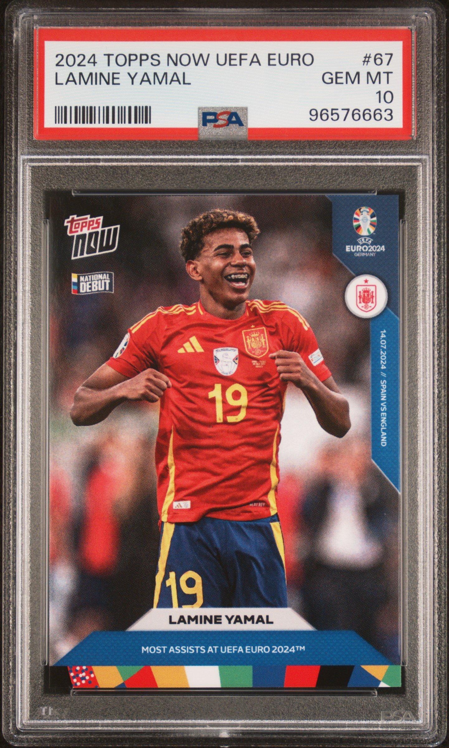 2024 Topps Now Uefa Euro 67 Lamine Yamal PSA 10