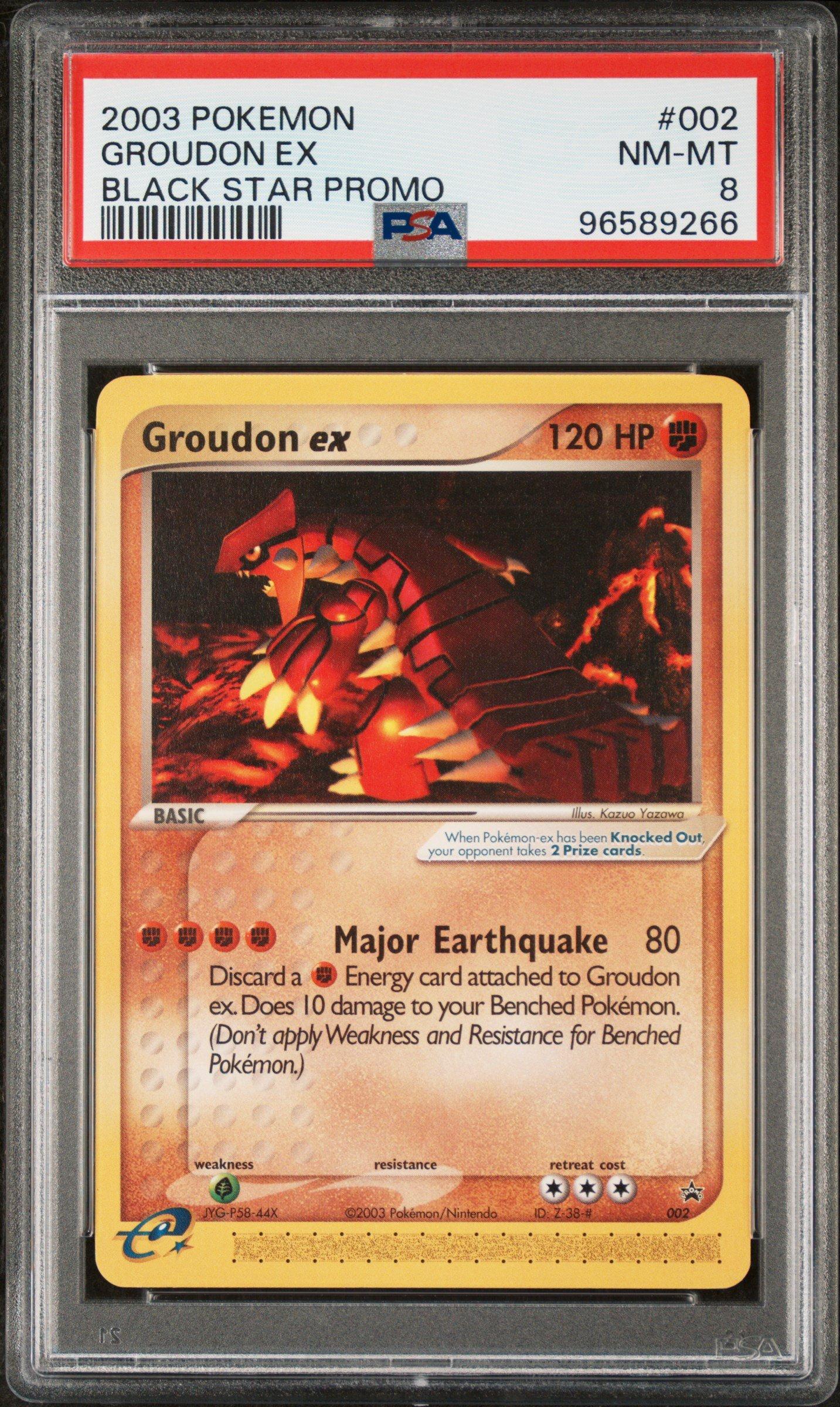 2003 Pokemon Black Star Promo 002 Groudon Ex PSA 8 Graded Card