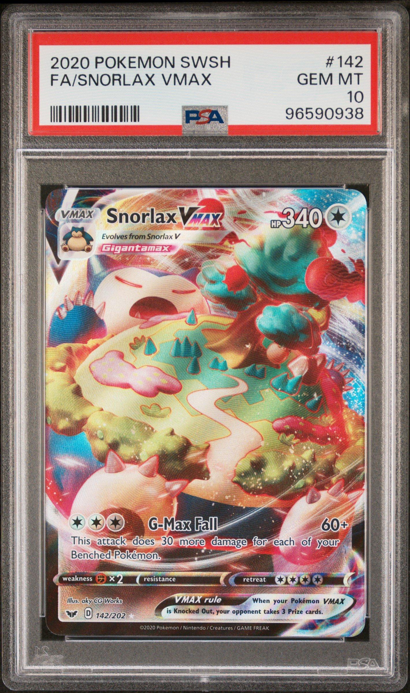 2020 Pokemon Sword & Shield 142 Full Art/snorlax Vmax PSA 10