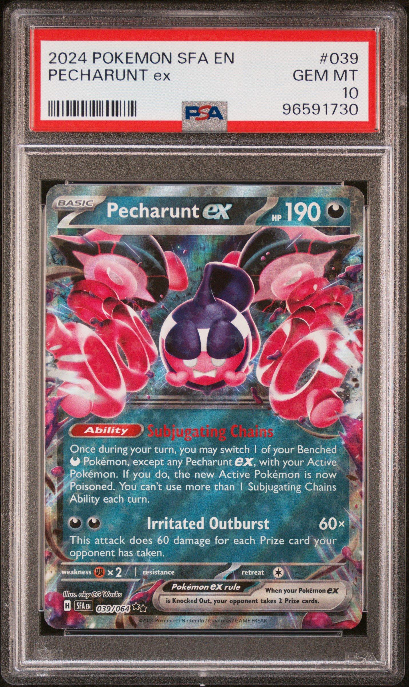 2024 Pokemon Sfa En-shrouded Fable 039 Pecharunt Ex PSA 10 Graded