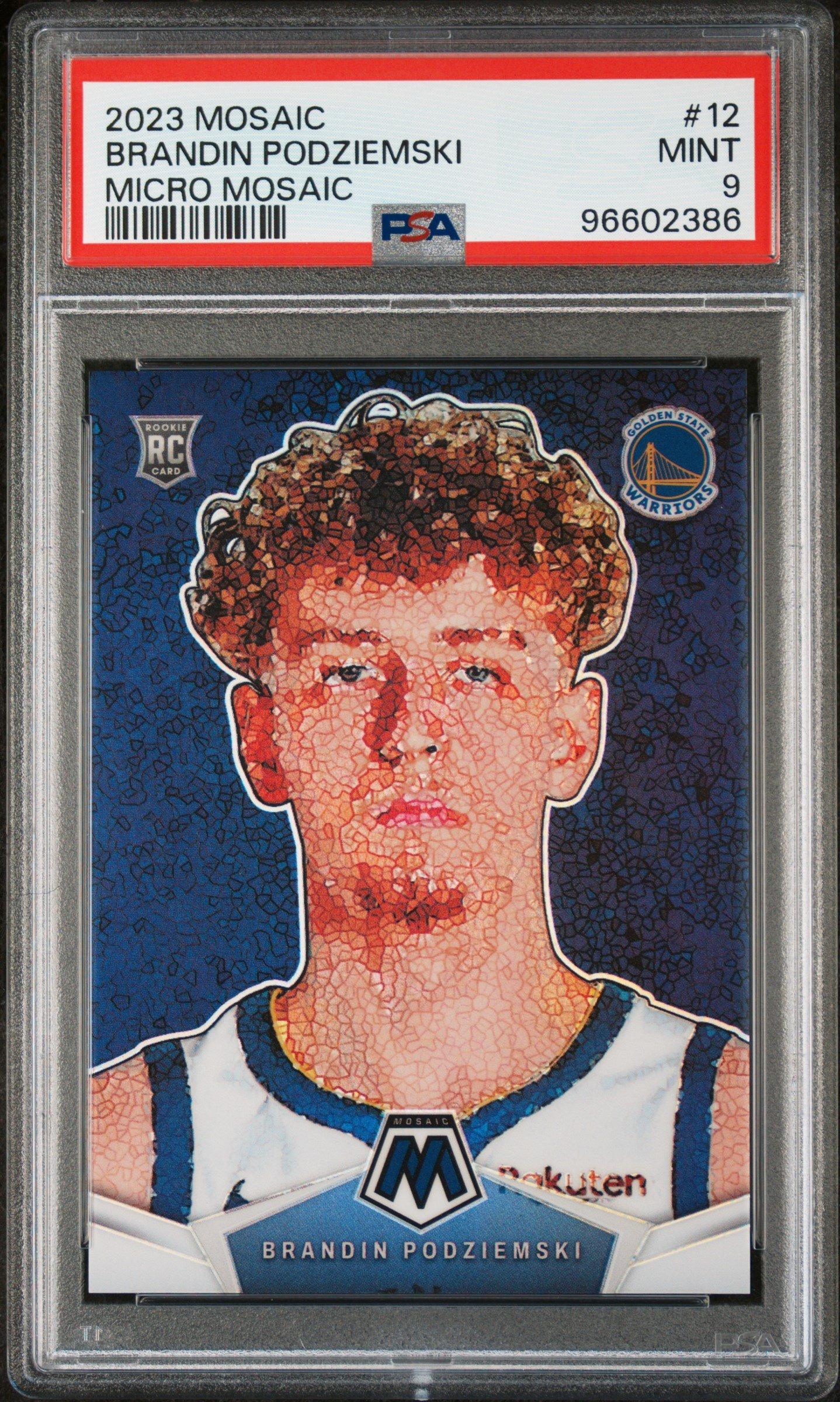 2023 Panini Mosaic Micro Mosaic 12 Brandin Podziemski PSA 9