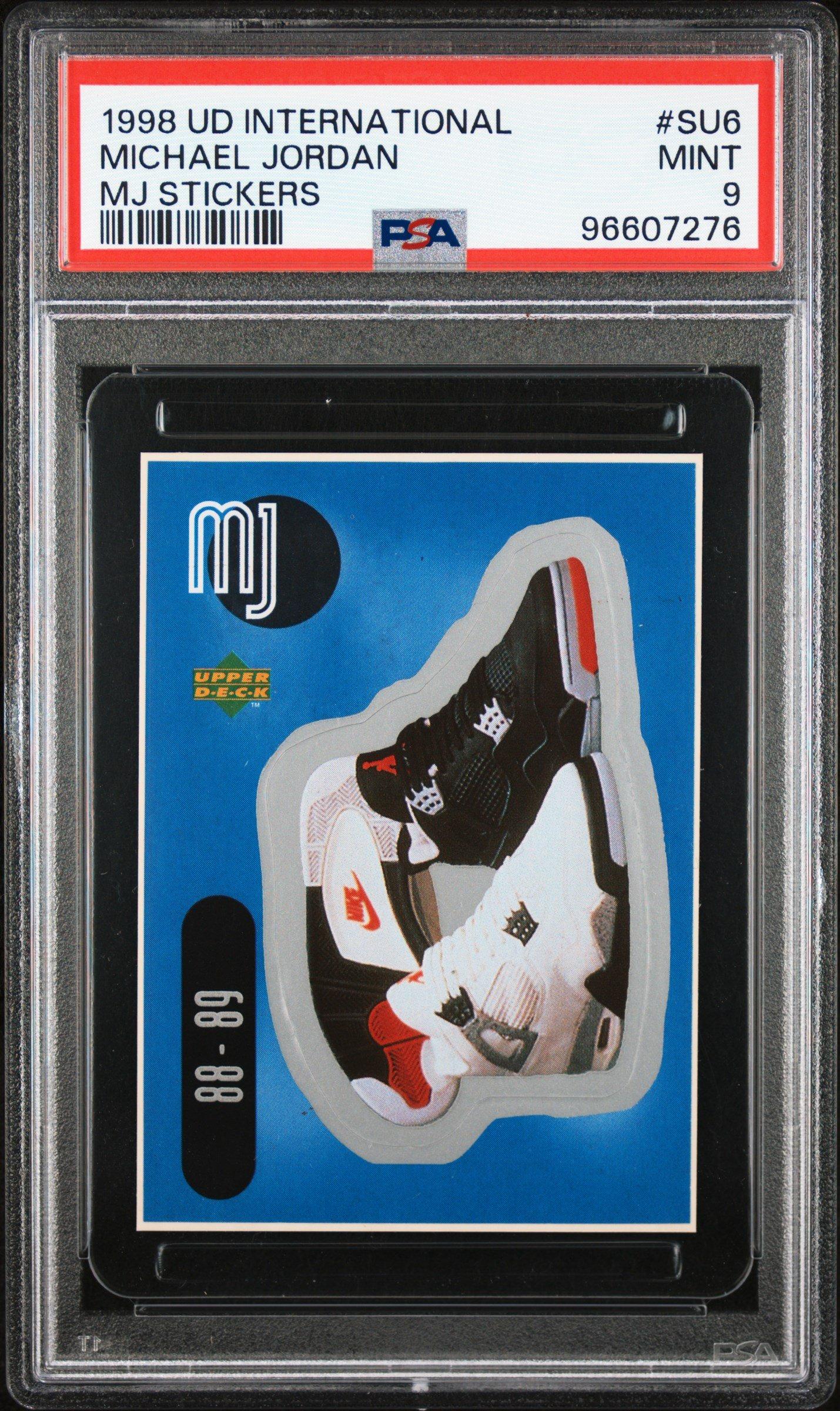 1998 Upper Deck International Mj Stickers Su6 Michael Jordan PSA 9