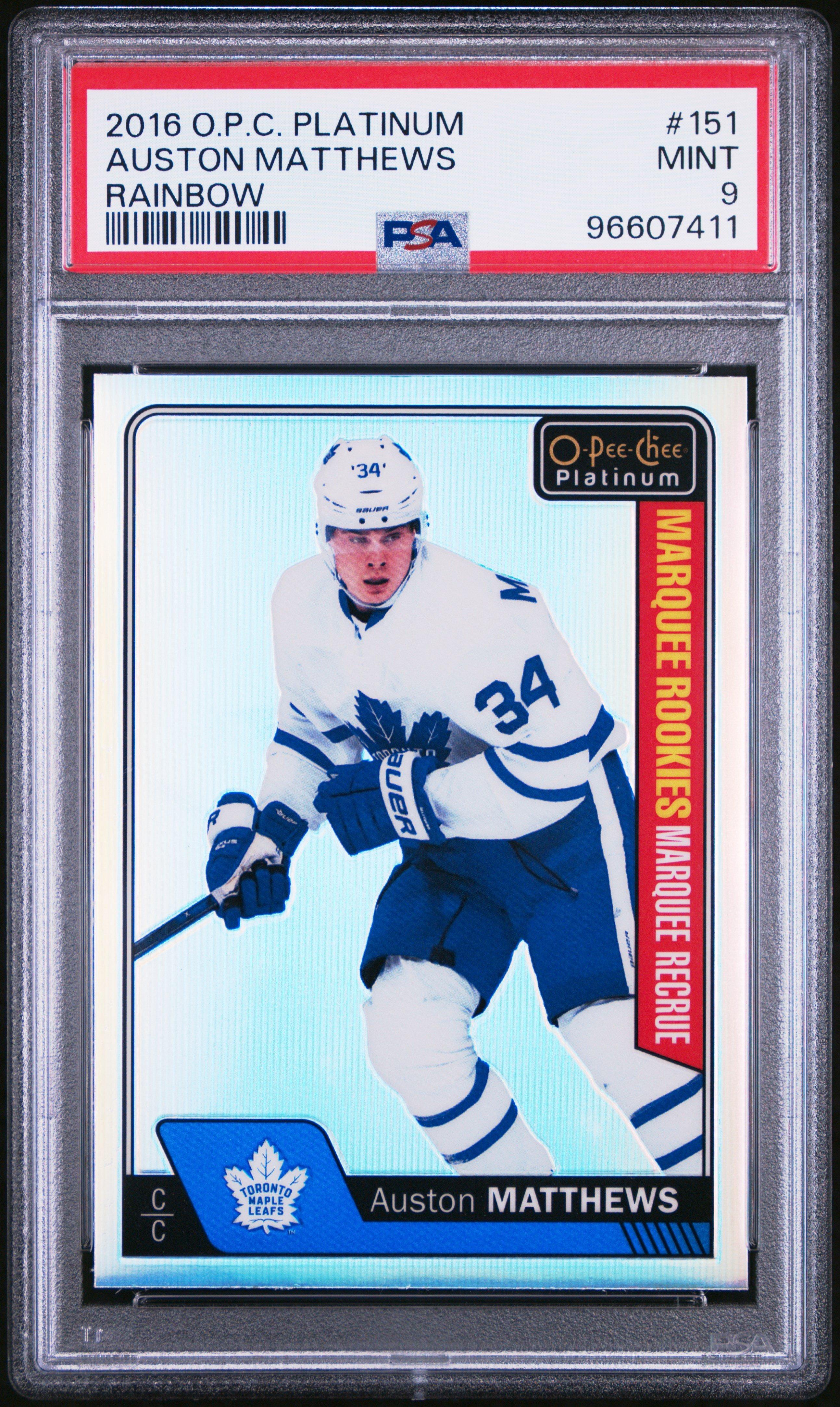 2016 O-pee-chee Platinum 151 Auston Matthews Rainbow PSA 9
