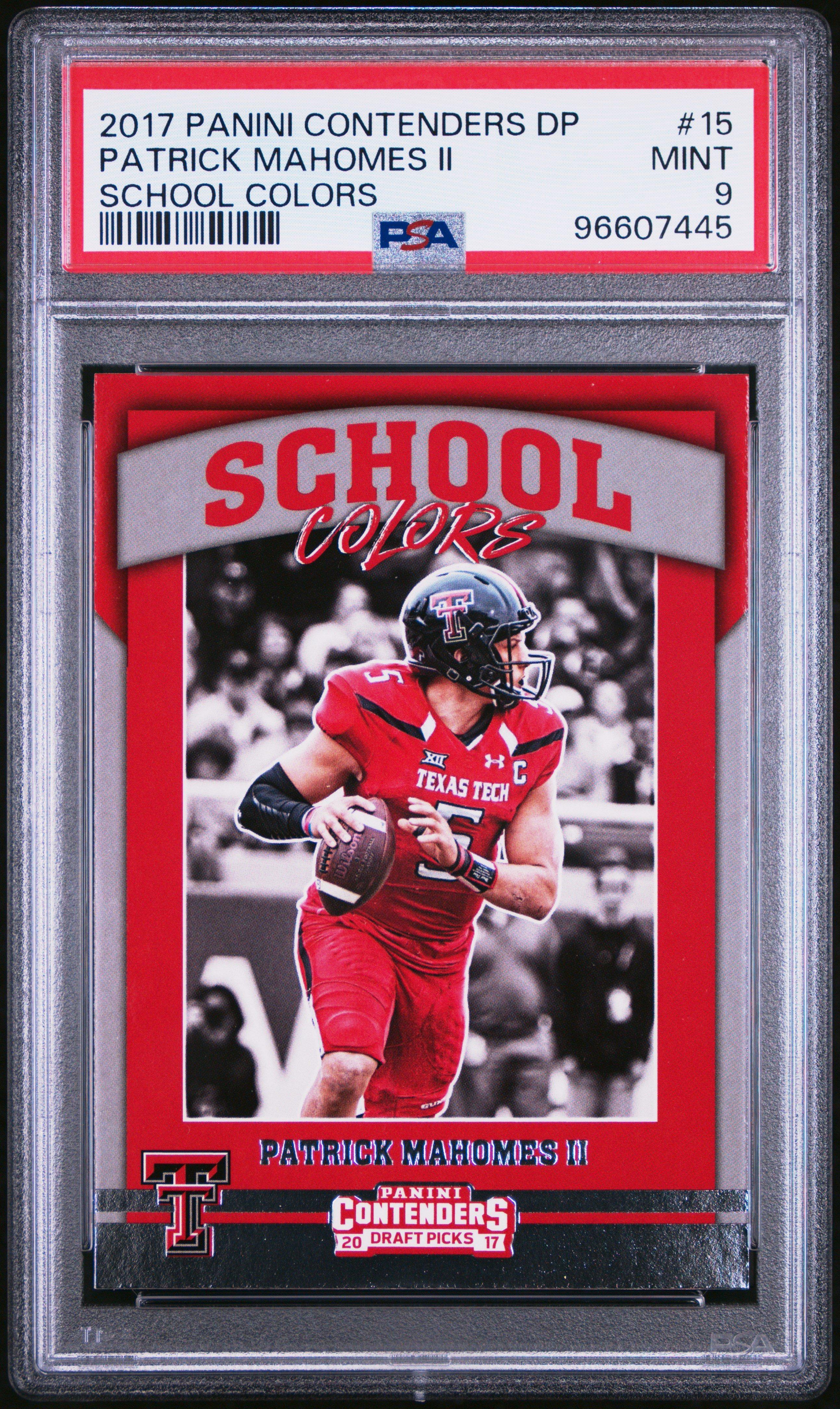 2017 Panini Contenders Draft Picks School Colors 15 Patrick Mahomes Ii PSA 9