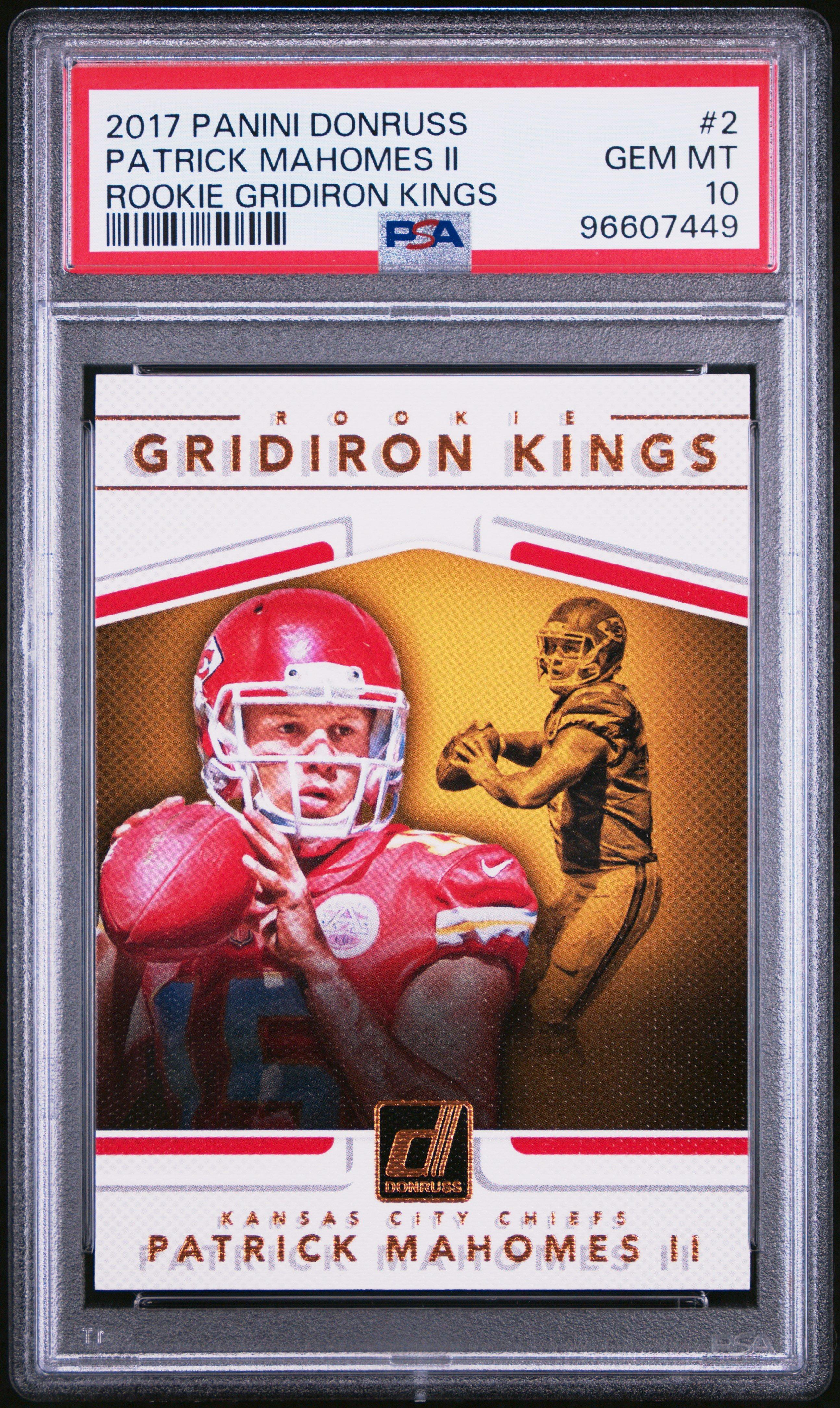 patrick mahomes rookie card graded 10 2017 Panini Donruss Rookie Gridiron Kings 2 Patrick Mahomes Ii PSA 10  Graded Card