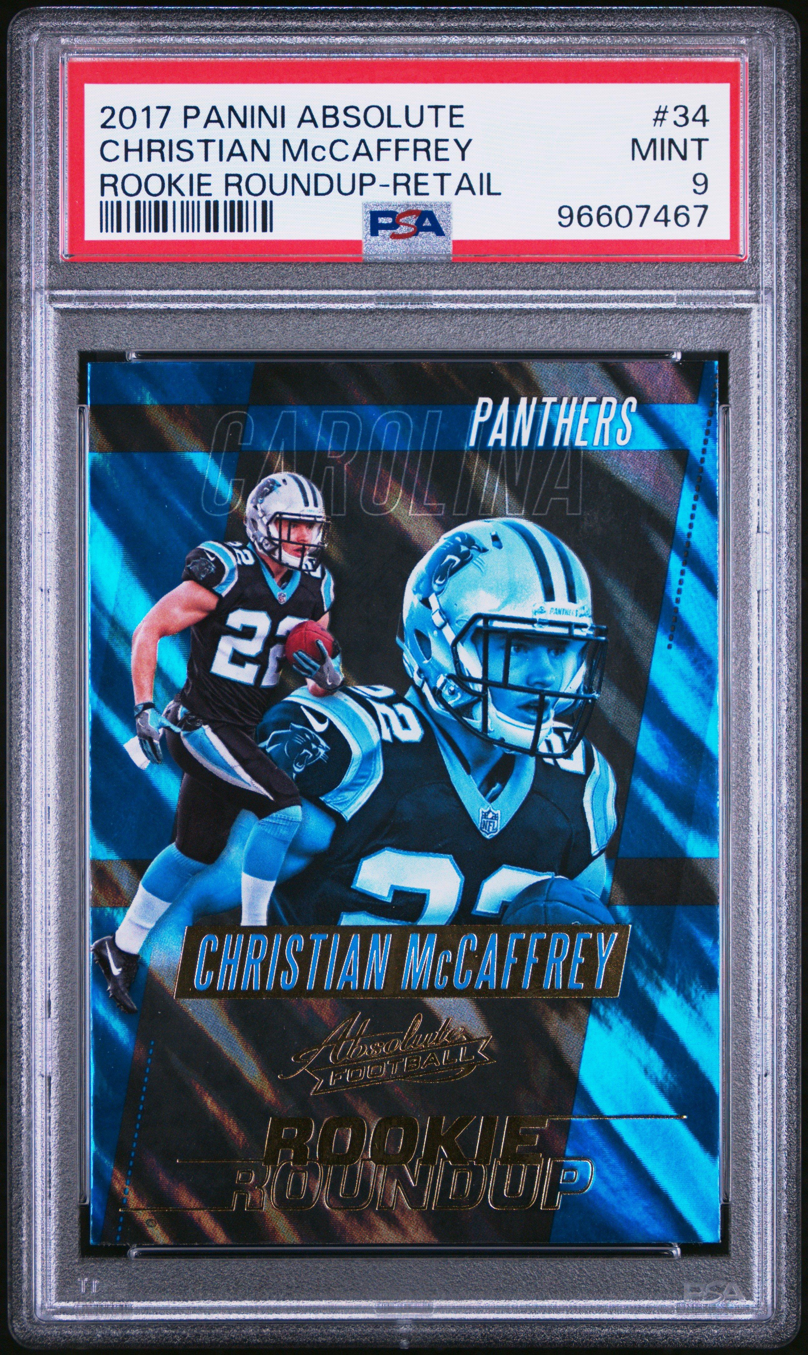 2017 Panini Absolute Rookie Roundup 34 Christian Mccaffrey Retail PSA 9