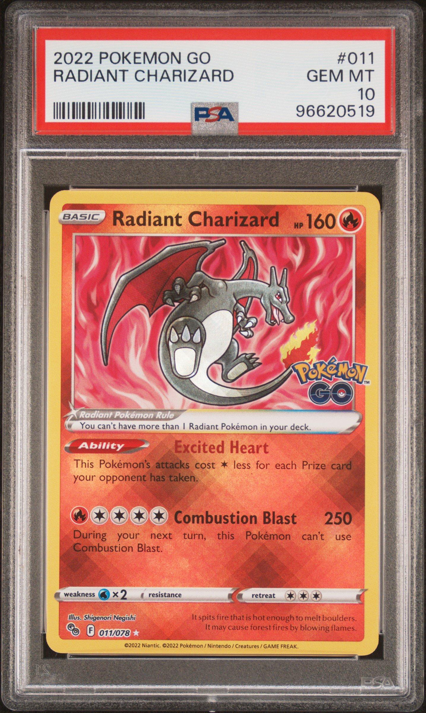 2022 Pokemon Go 011 Radiant Charizard PSA 10 Graded Card | GameStop