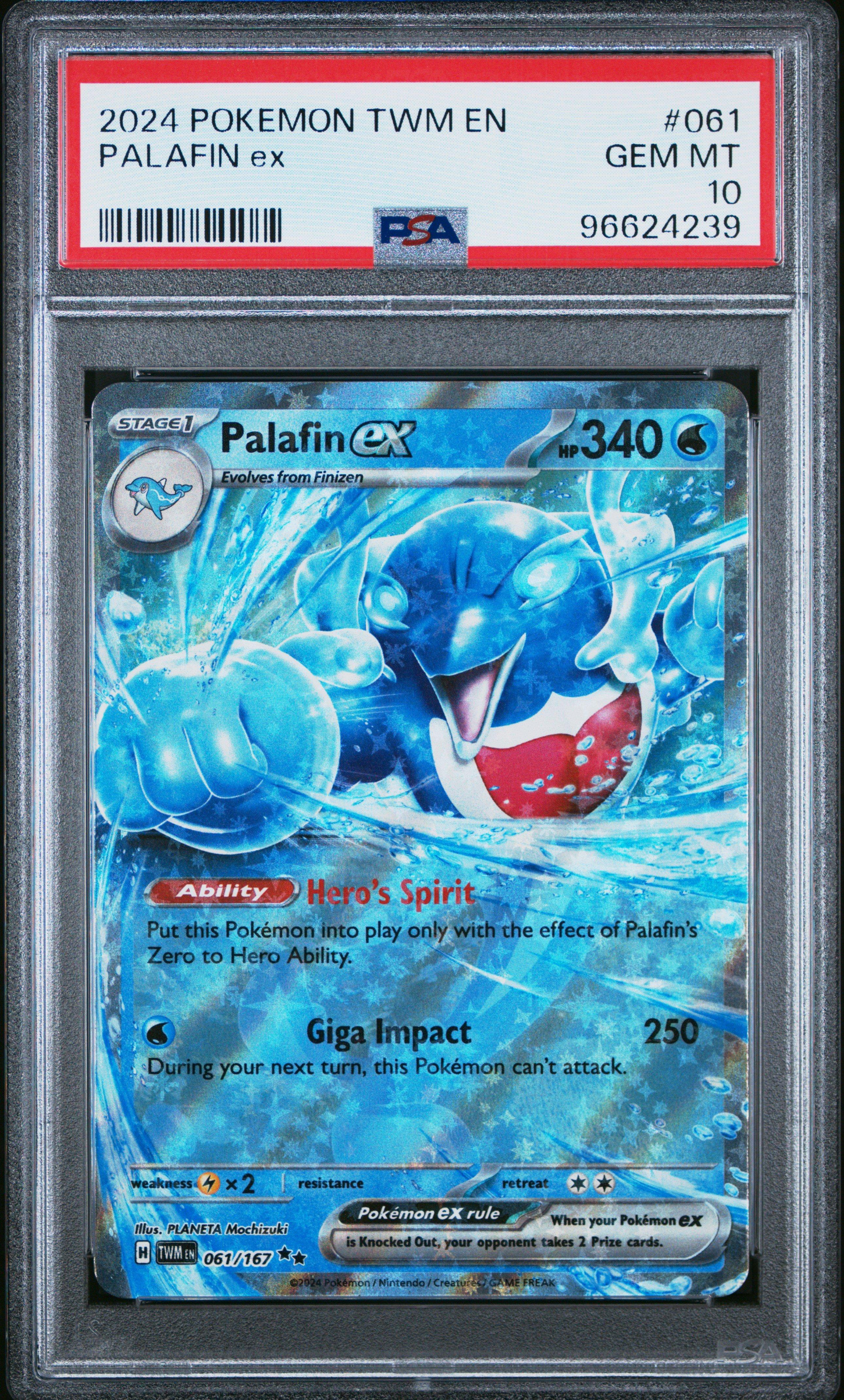 2024 Pokemon Twm En-twilight Masquerade 061 Palafin Ex PSA 10