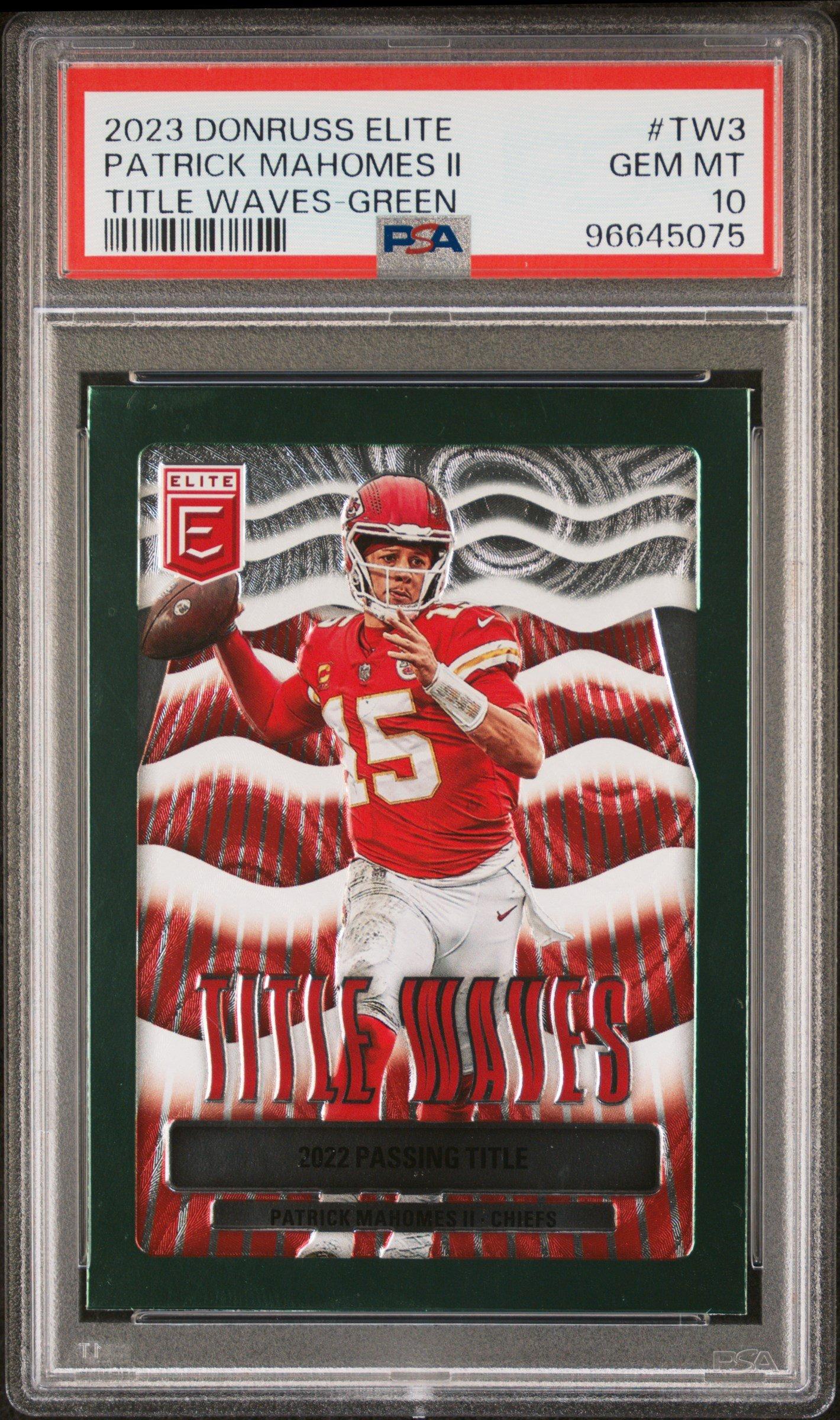 2023 Panini Donruss Elite Title Waves Tw3 Patrick Mahomes Ii Green PSA 10