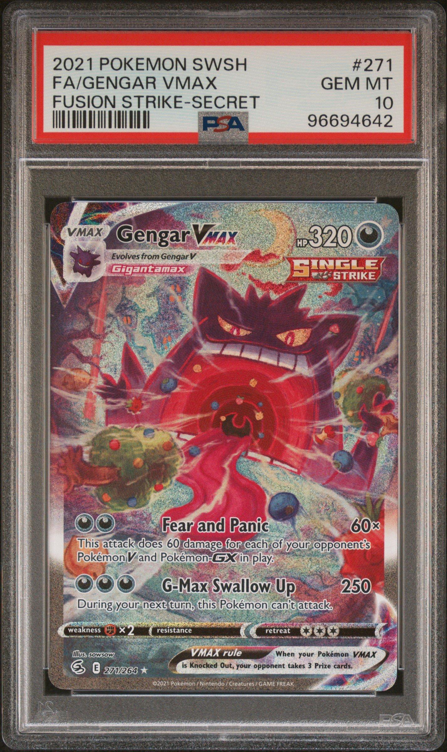 2021 Pokemon Sword & Shield Fusion Strike 271 Full Art/gengar Vmax